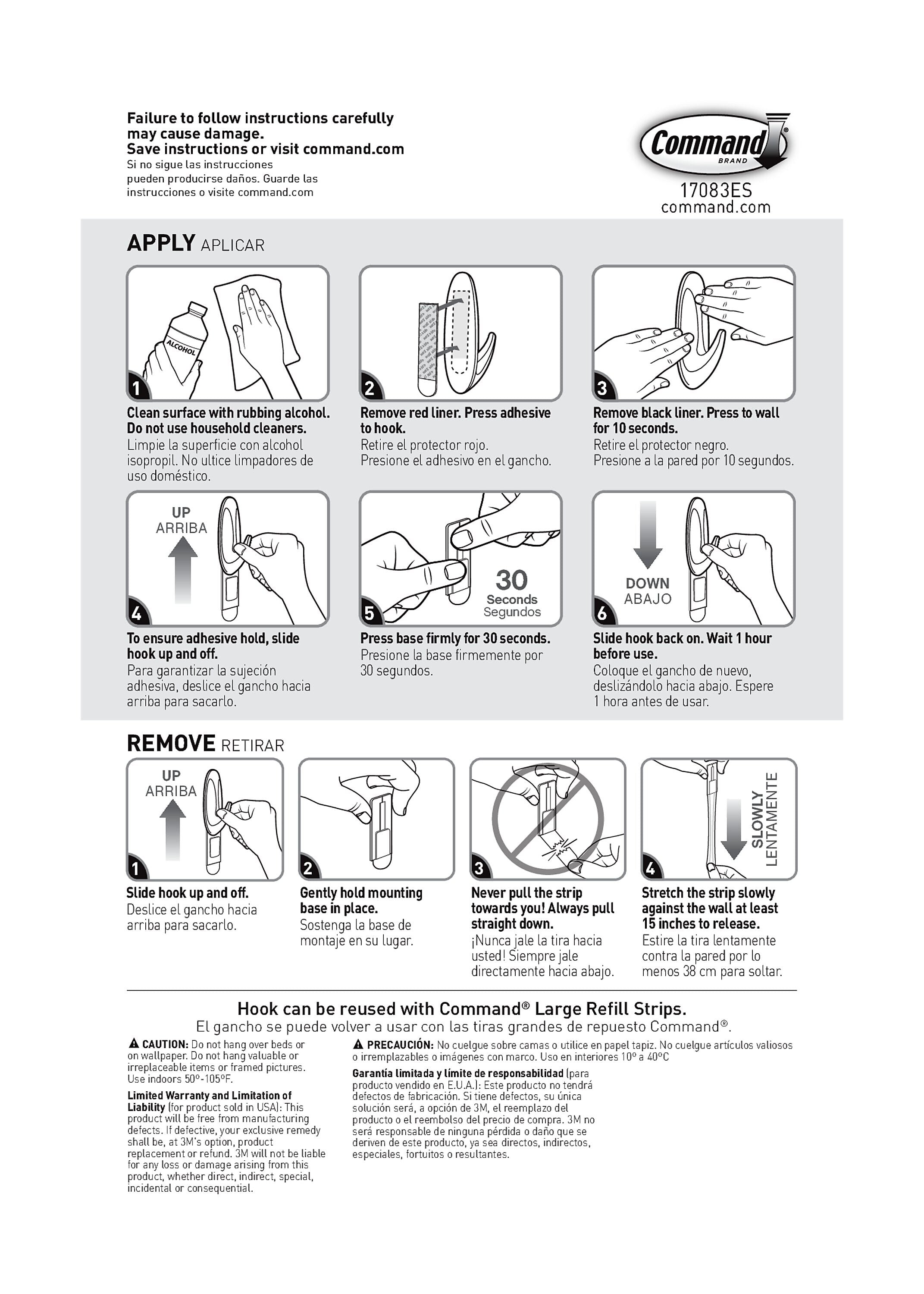 Command Large Decorative Hook, 5lb., White