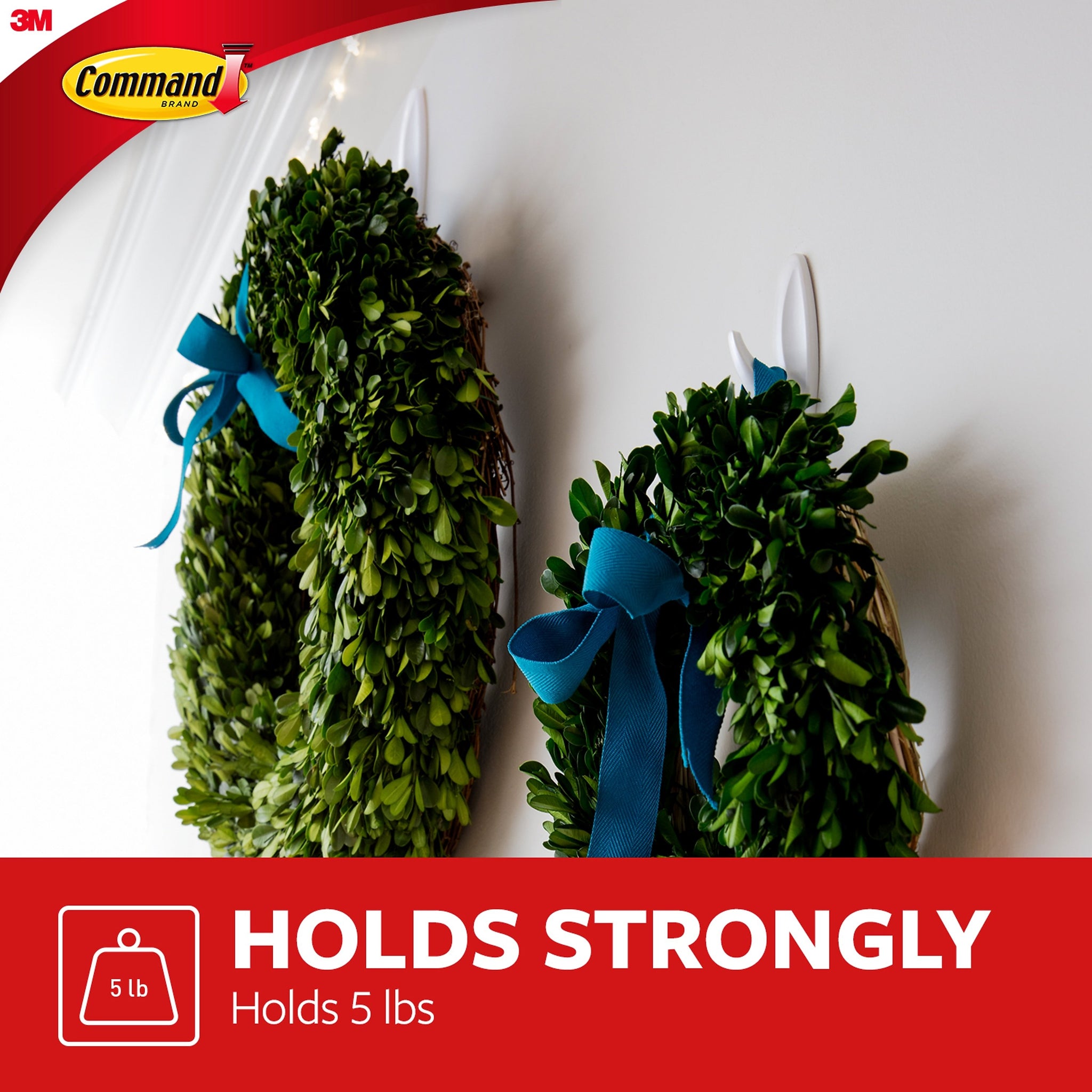 Command Large Decorative Hooks, 5 lb., 4/Pack