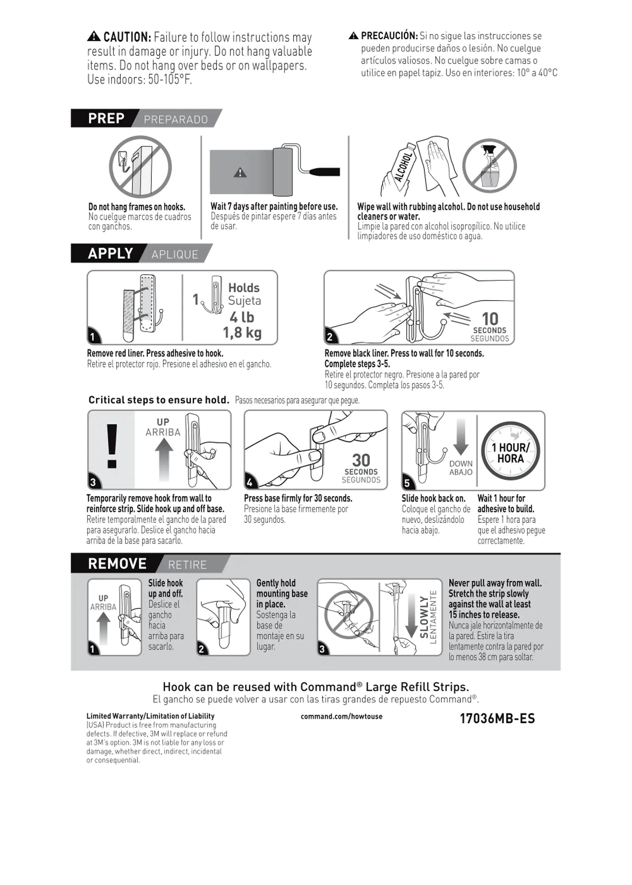 Command™ Large Double Hook, Matte Black, 1 Hook, 1 Strip/Pack