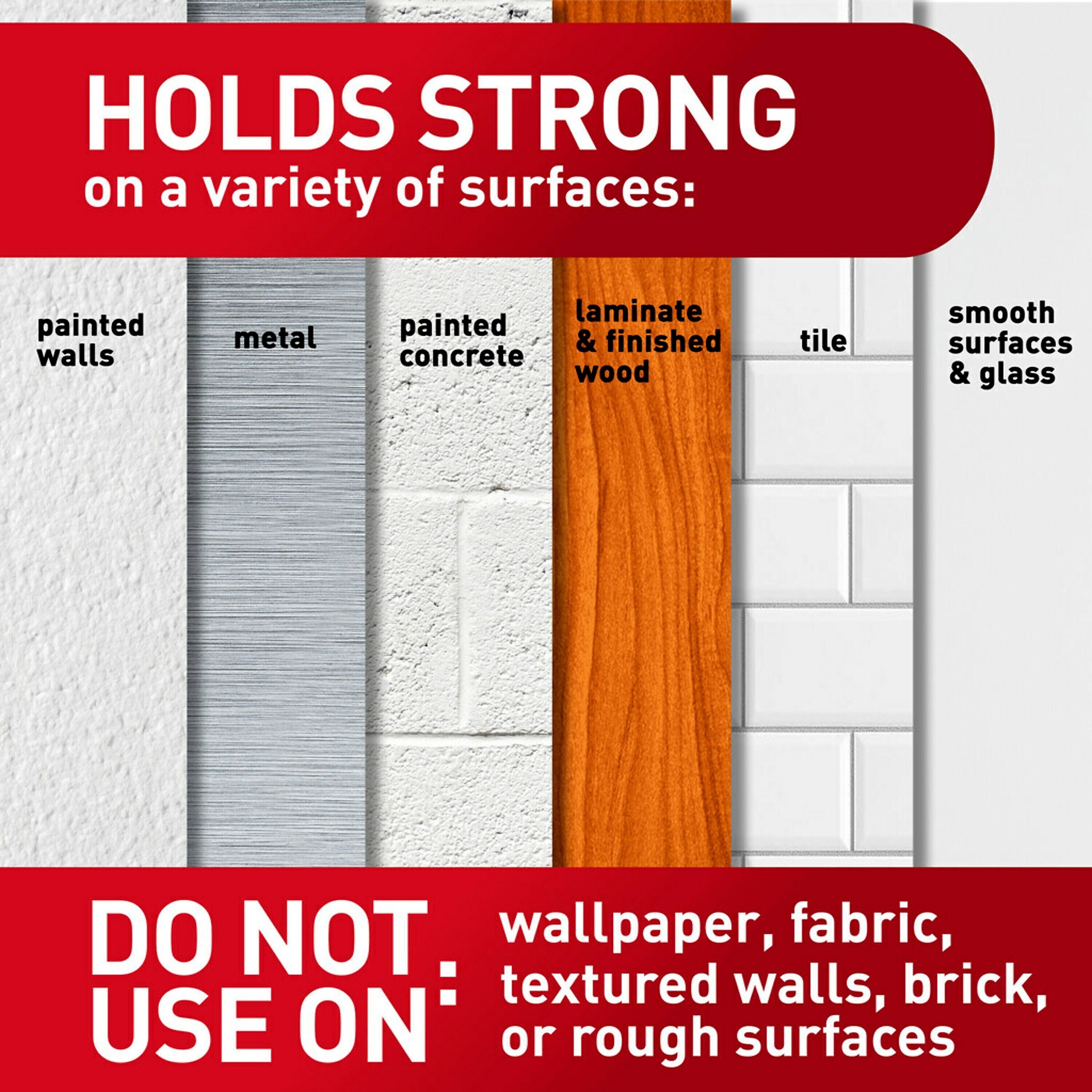 Command Large Hanging Strip, 16 lb., Black, 12/Pack