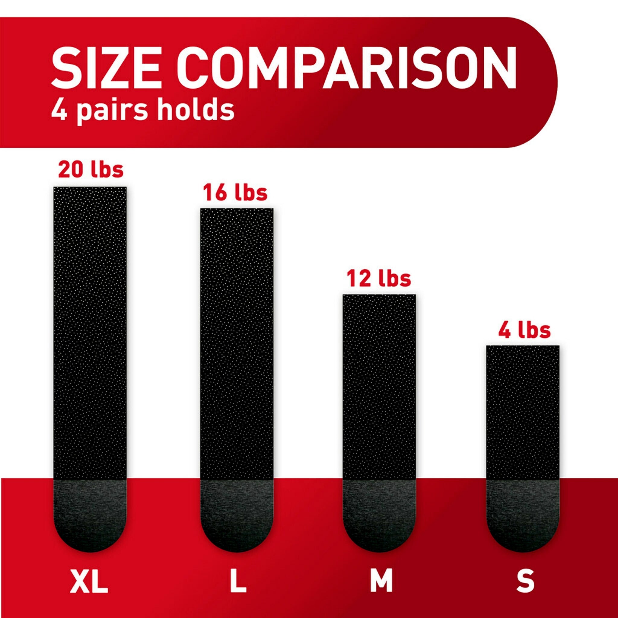 Command Large Hanging Strip, 16 lb., Black, 12/Pack