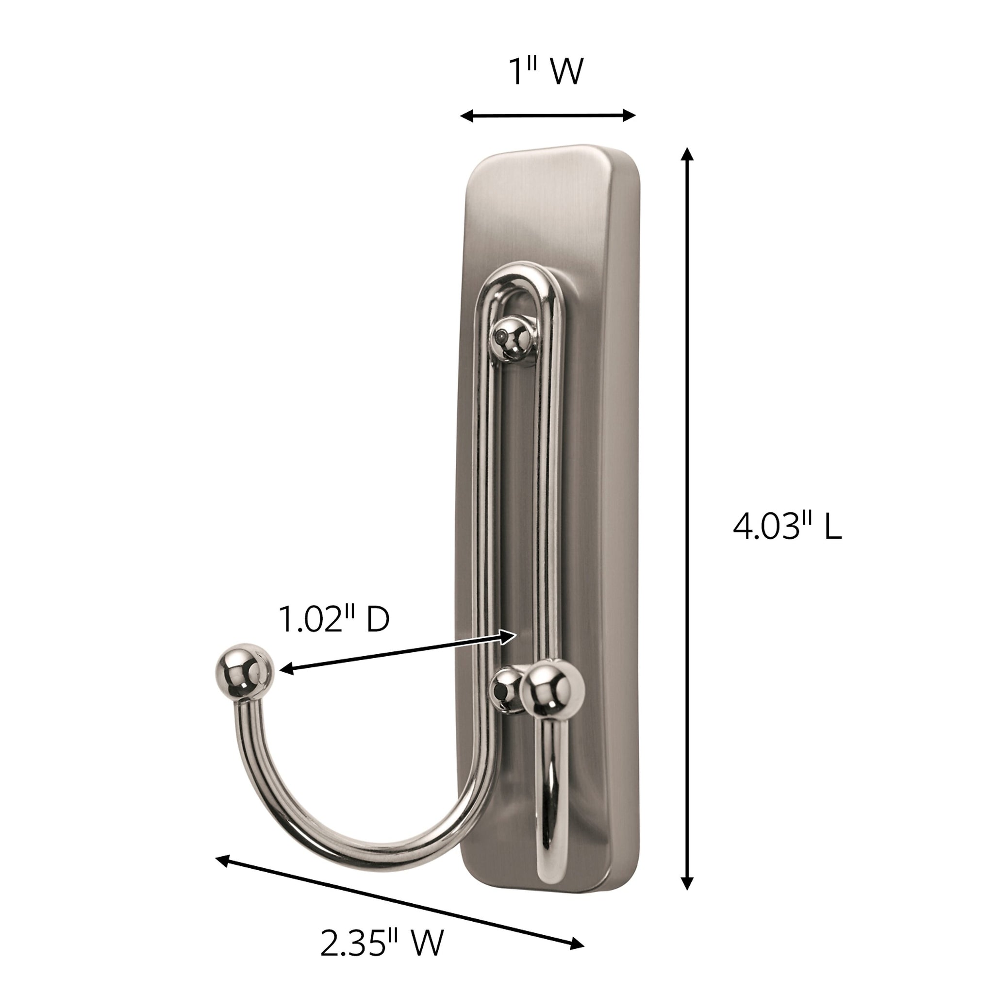 Command Large Hook, 4 lb., Brushed Nickel