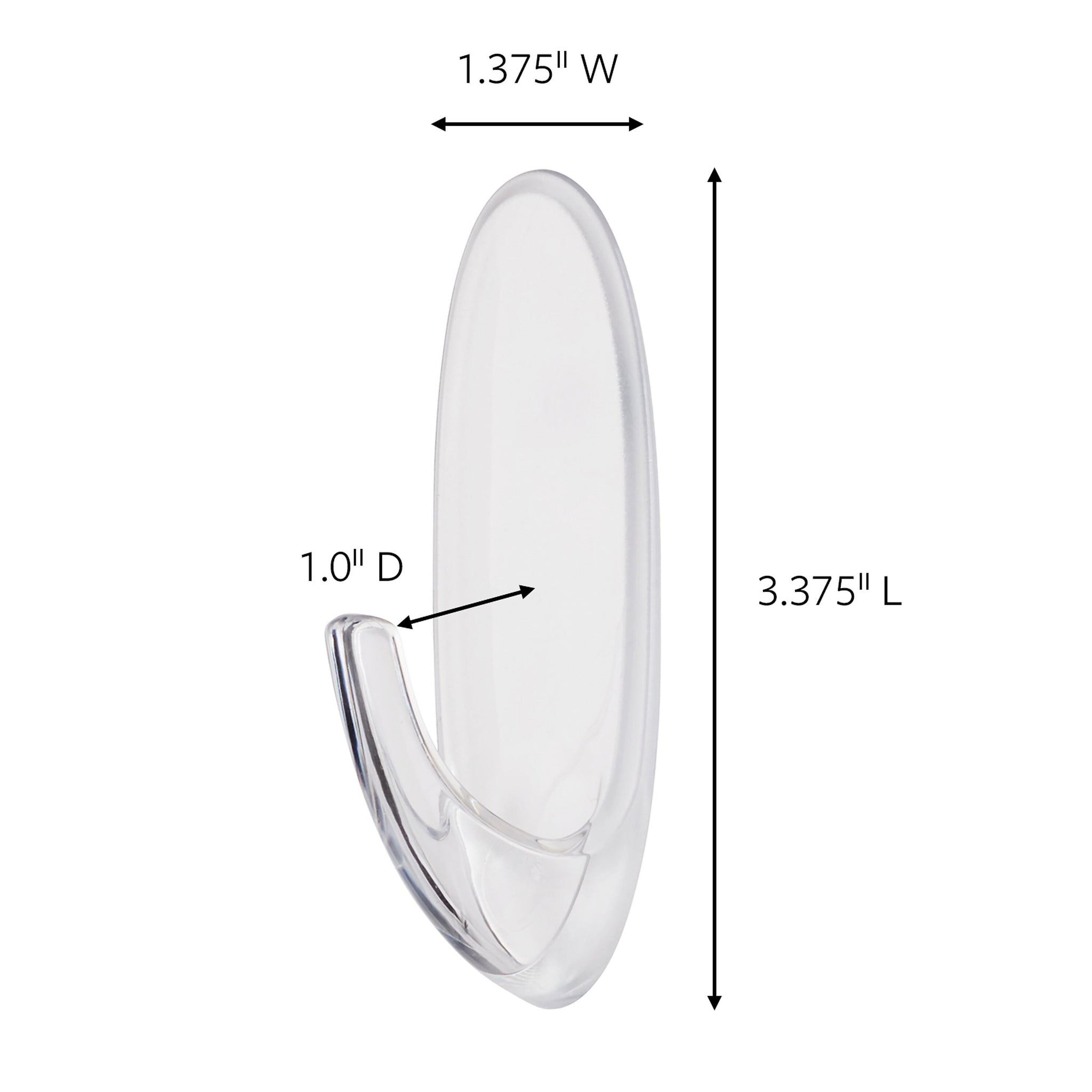 Command Large Hook, 4 lb., Clear