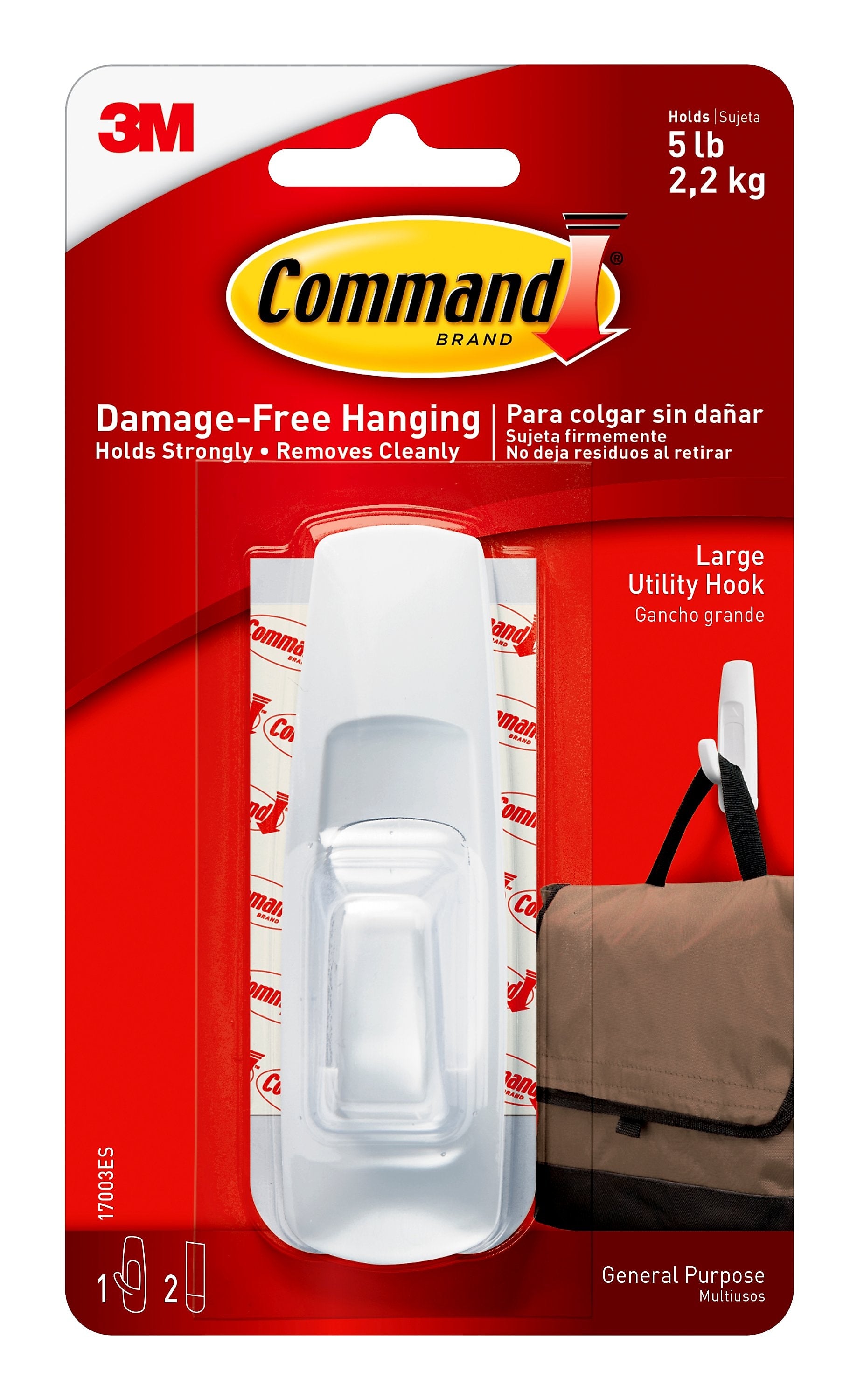 Command Large Utility Hook, 5 lb., White