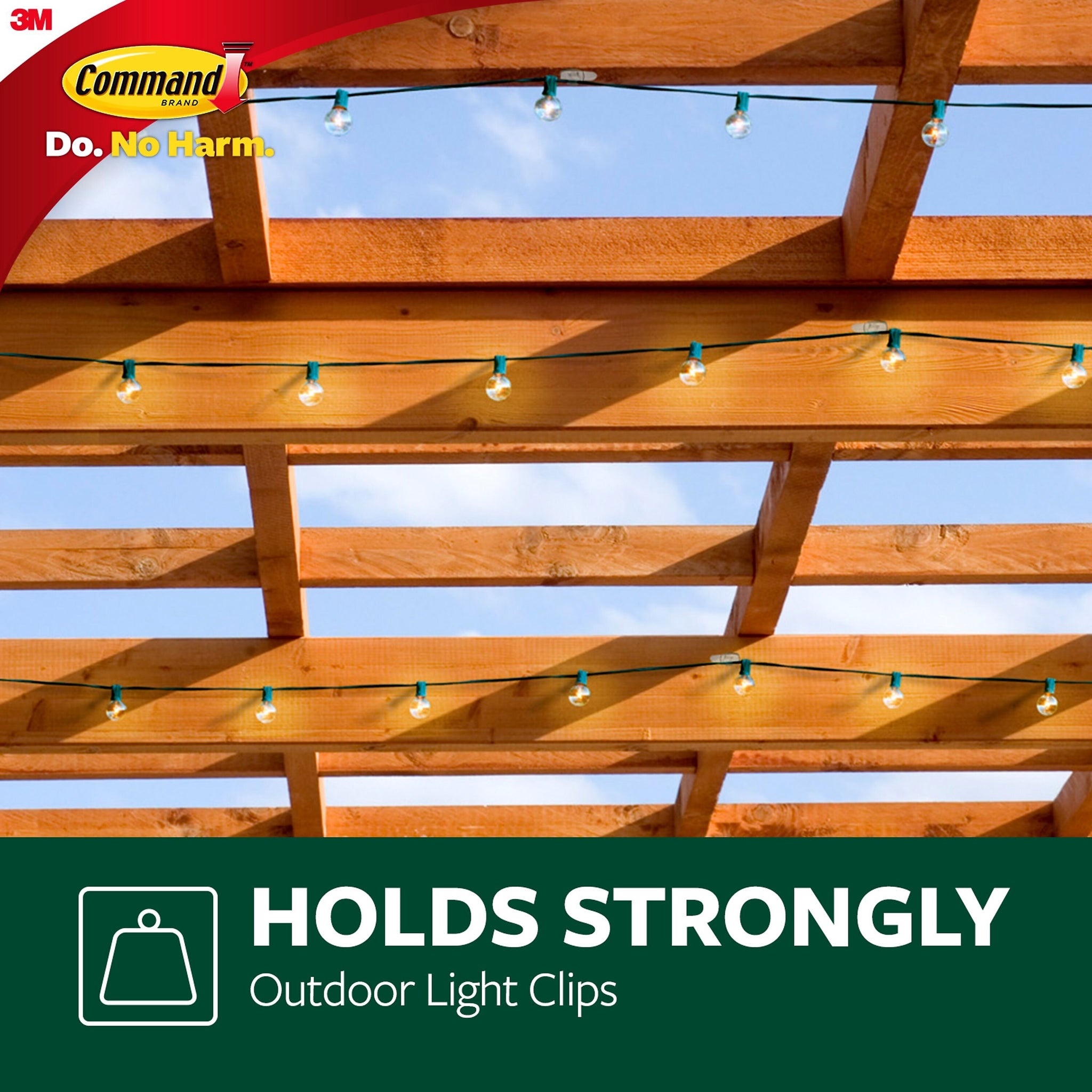 Command Light Clips, Clear, 30/Pack