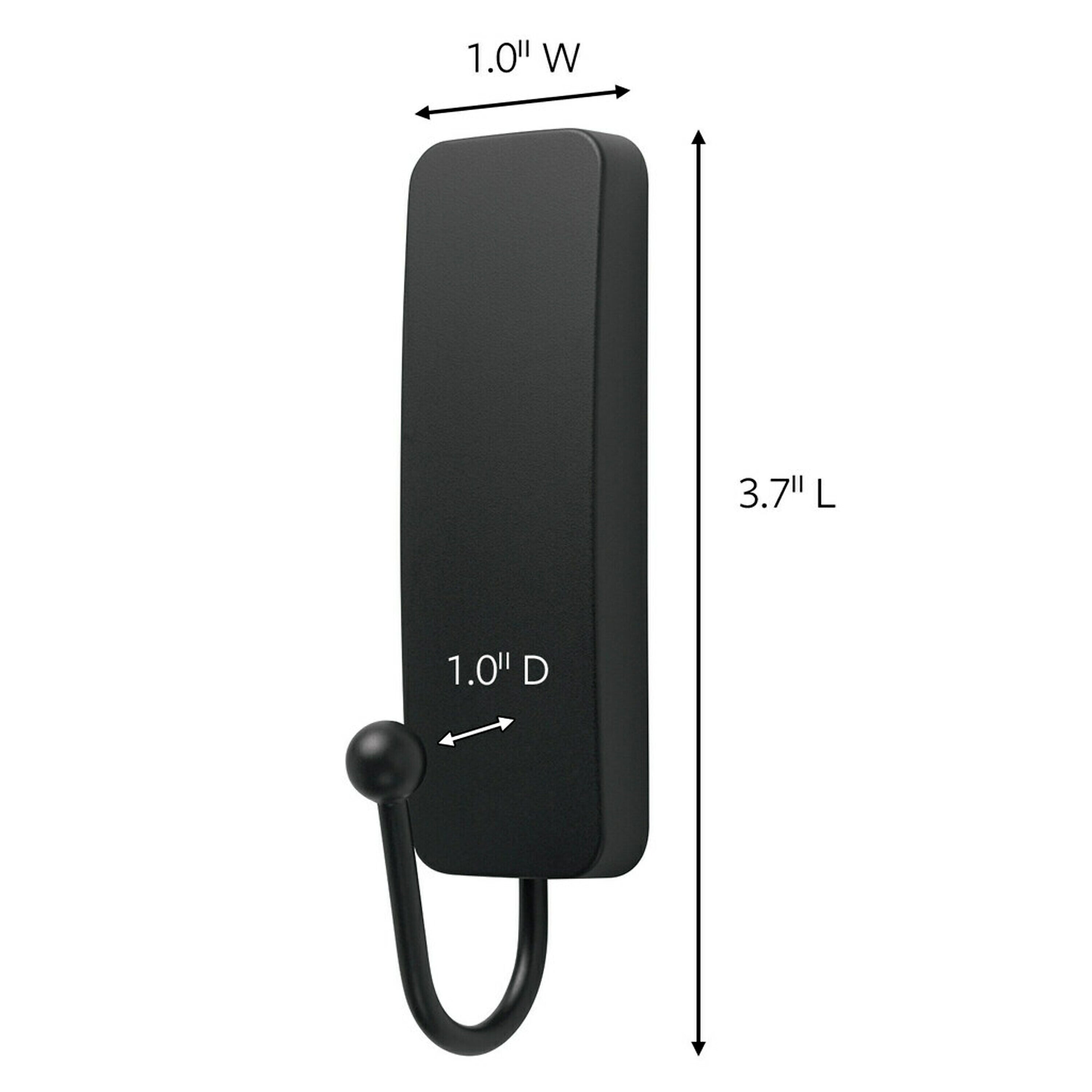 Command™ Medium Designer Hooks, Matte Black, 2 Hooks/Pack