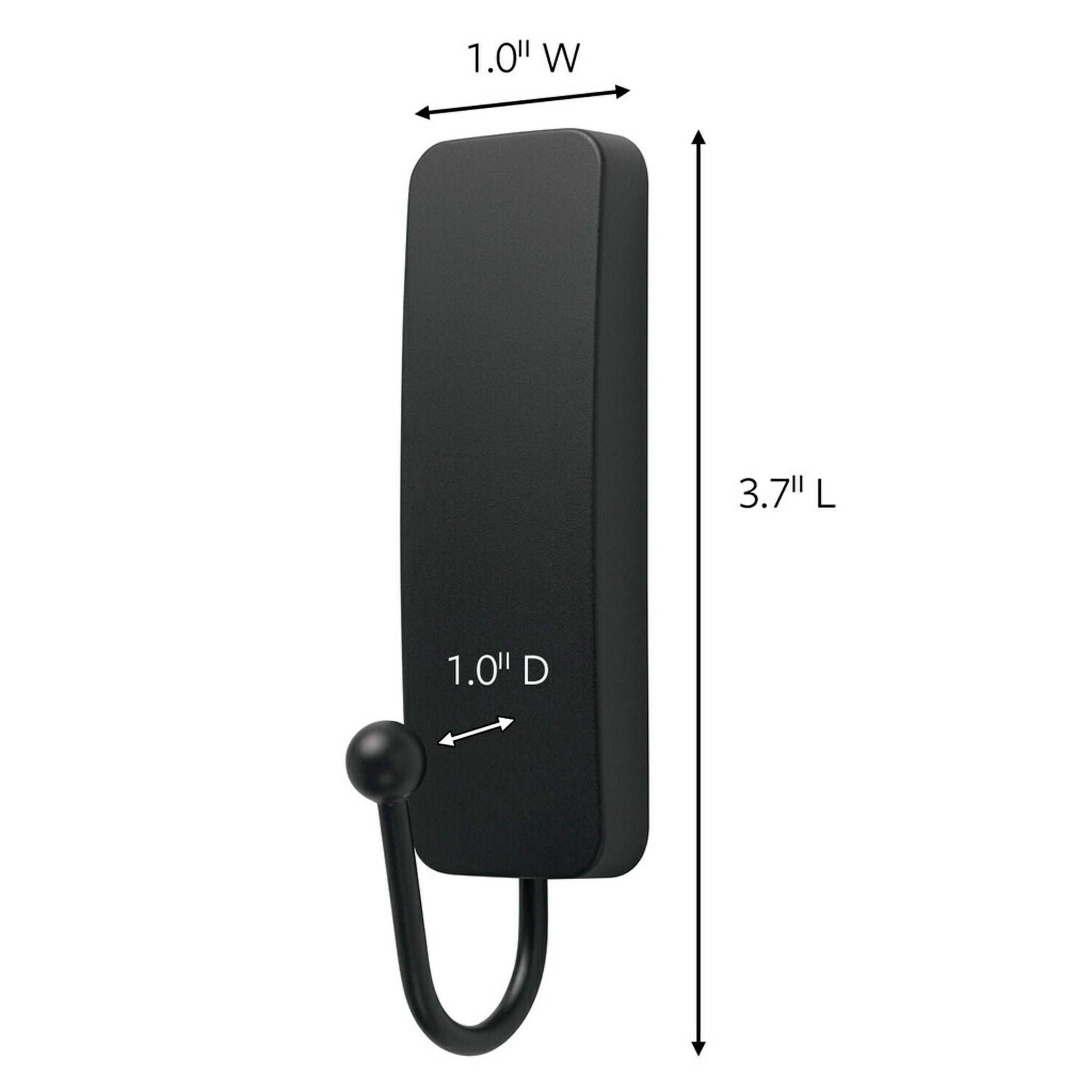 Command™ Medium Designer Hooks, Matte Black, 2 Hooks/Pack