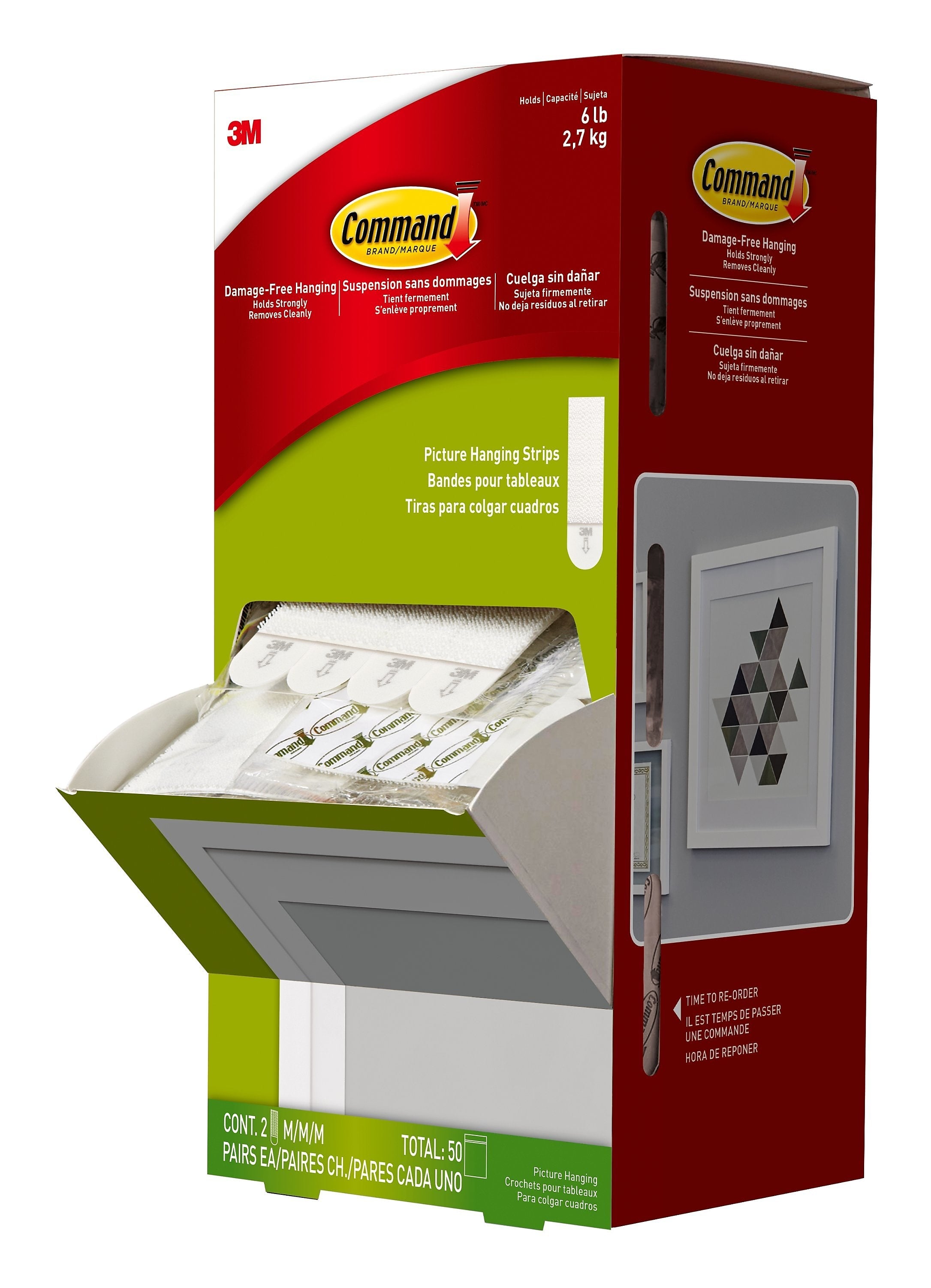 Command Medium Hanging Strips, White, 50 Pairs, 100-Command Strips