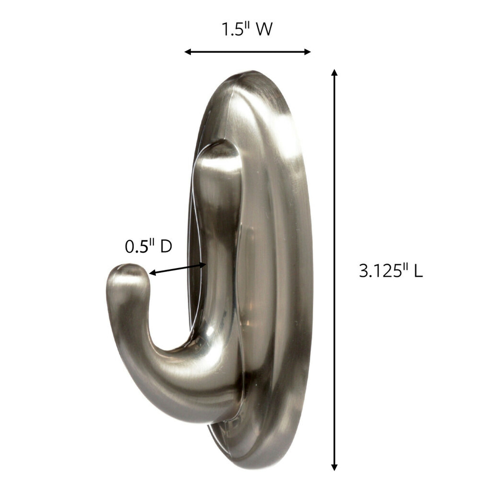 Command Medium Hook, 3lb., Brushed Nickel