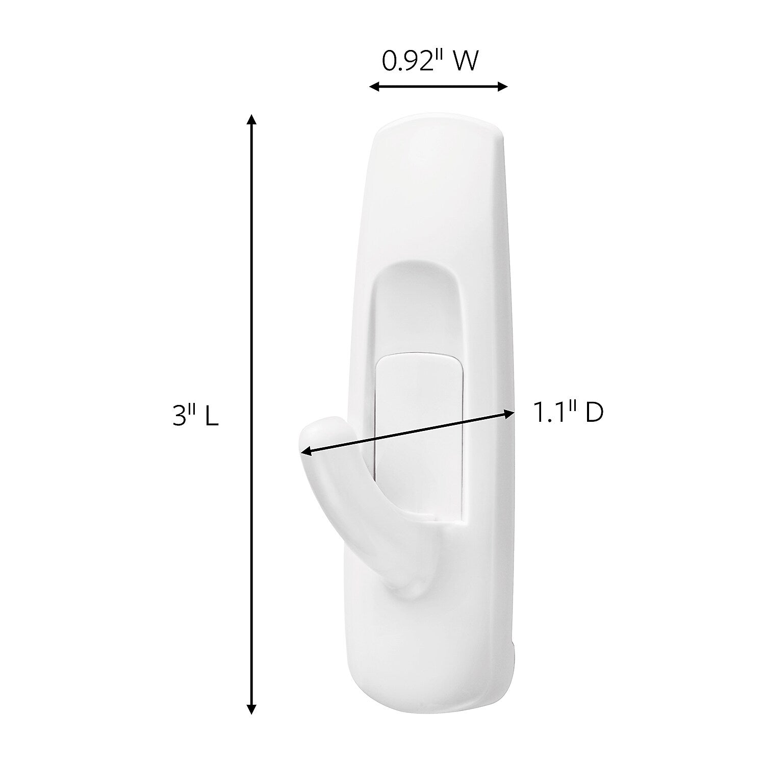 Command Medium Utility Hooks, 3 lb., White, 37/Pack