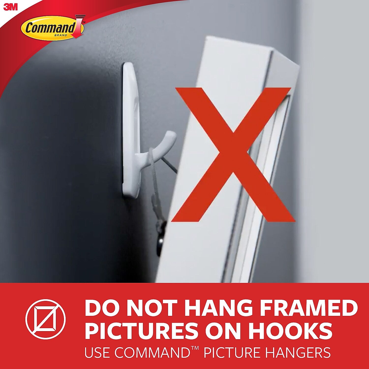 Command Medium Utility Hooks, 3 lb., White, 37/Pack