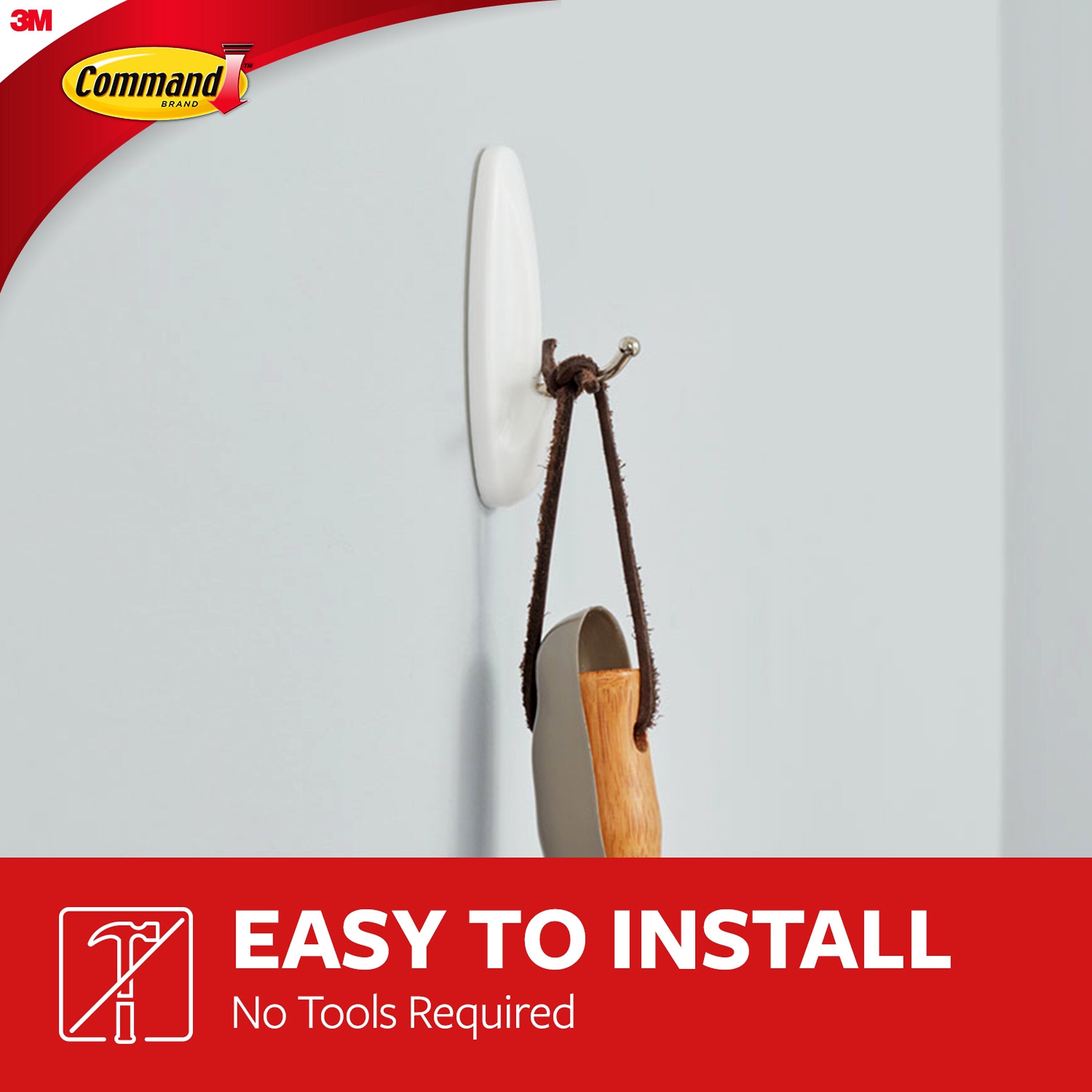 Command™ Medium Wire Hooks, White, 2/Pack