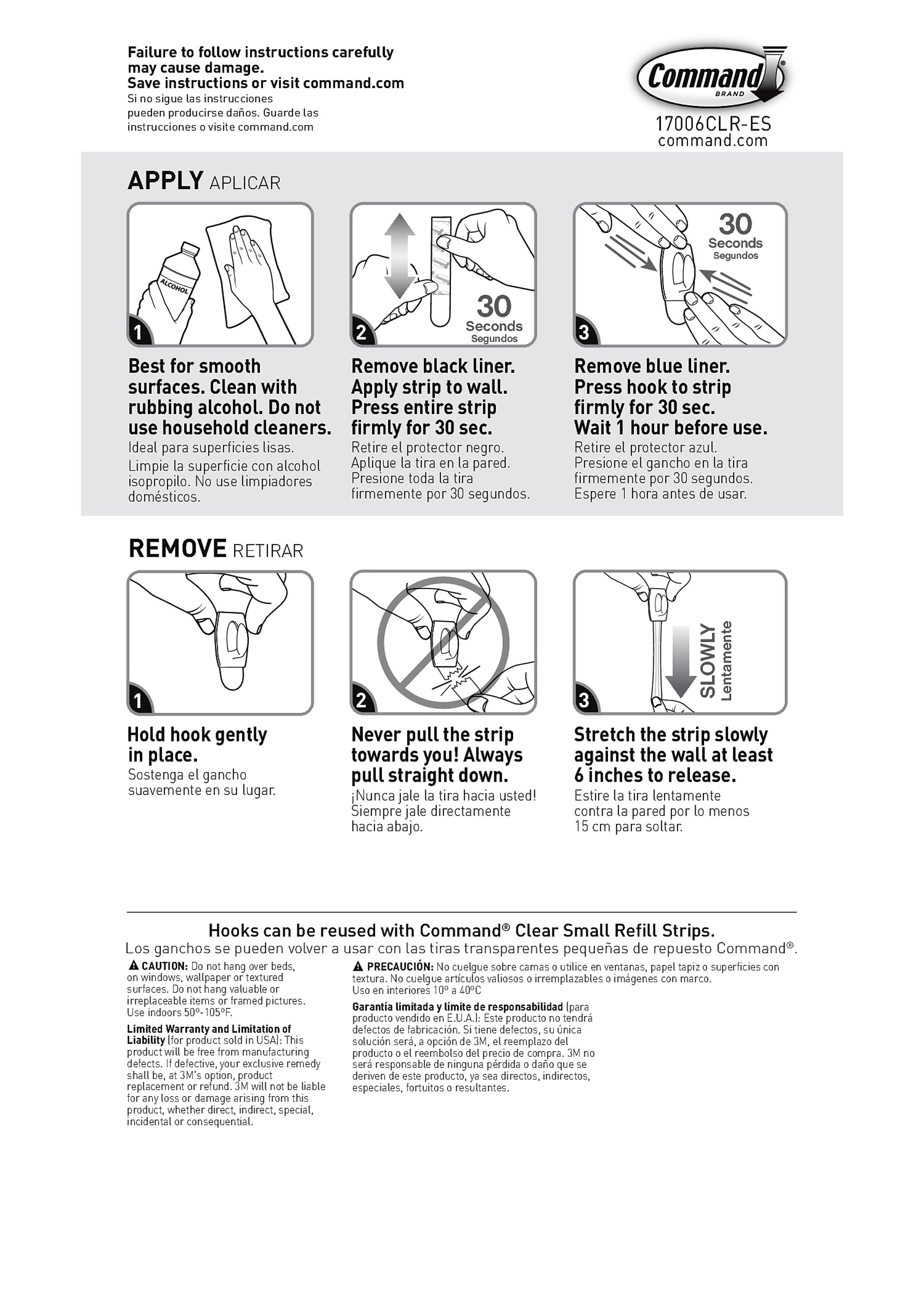 Command™ Mini Hooks Value Pack, Clear, 18 Hooks