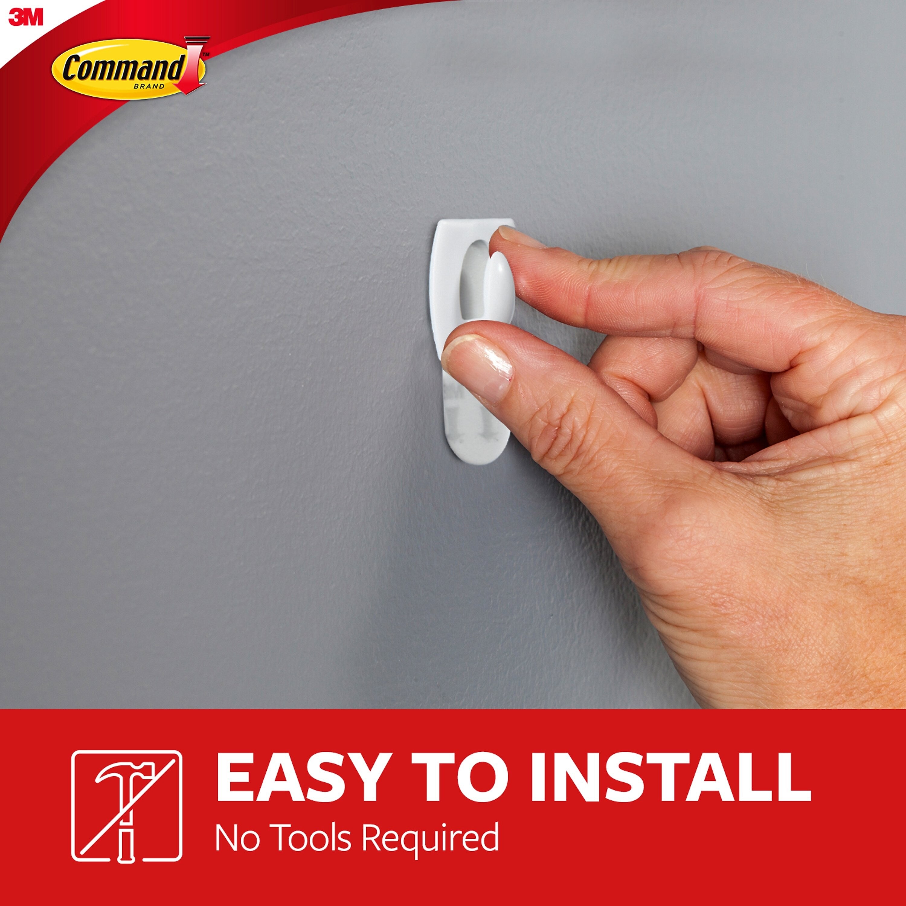 Command™ Mini Hooks, White, 6 Hooks