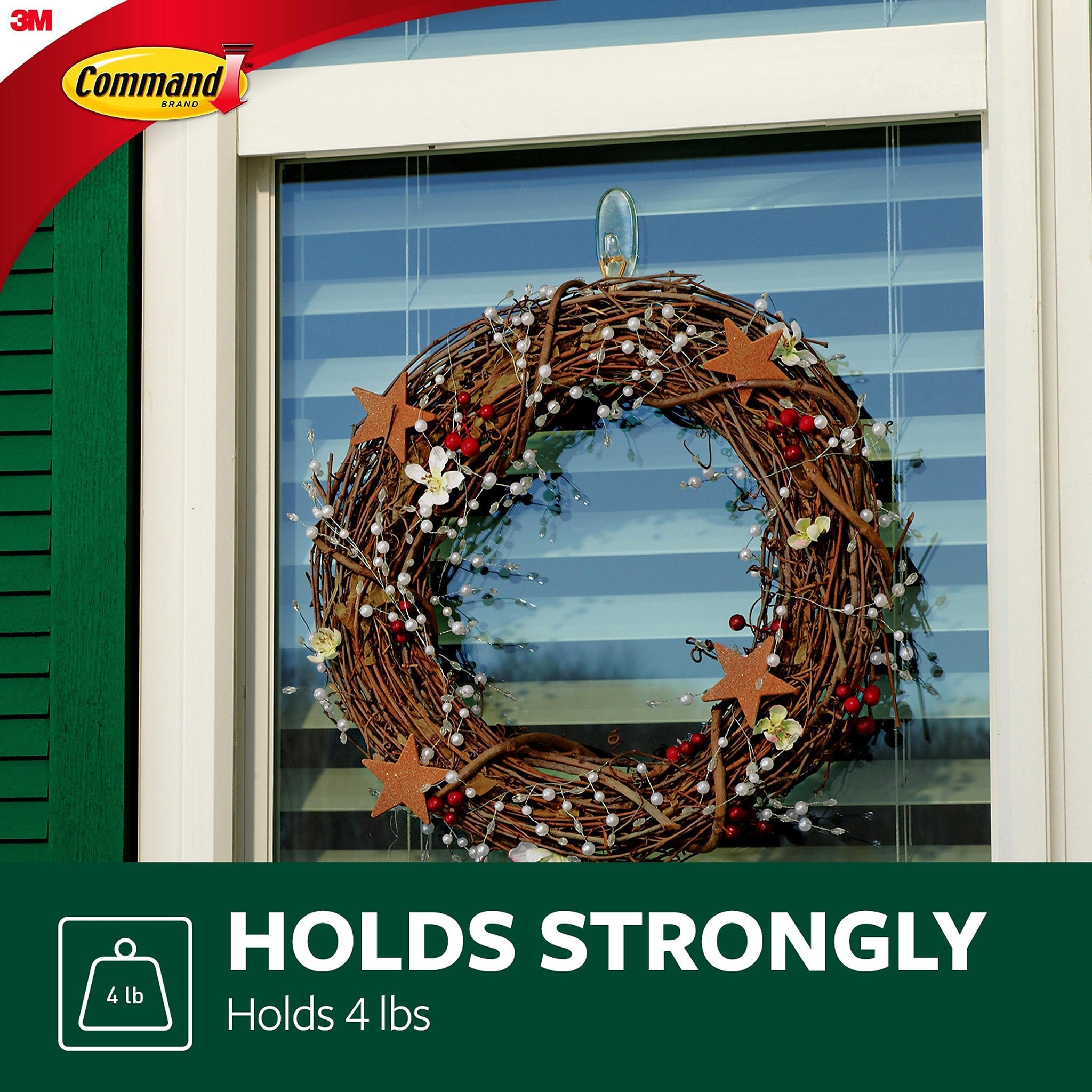 Command Outdoor Large Window Hook, Clear