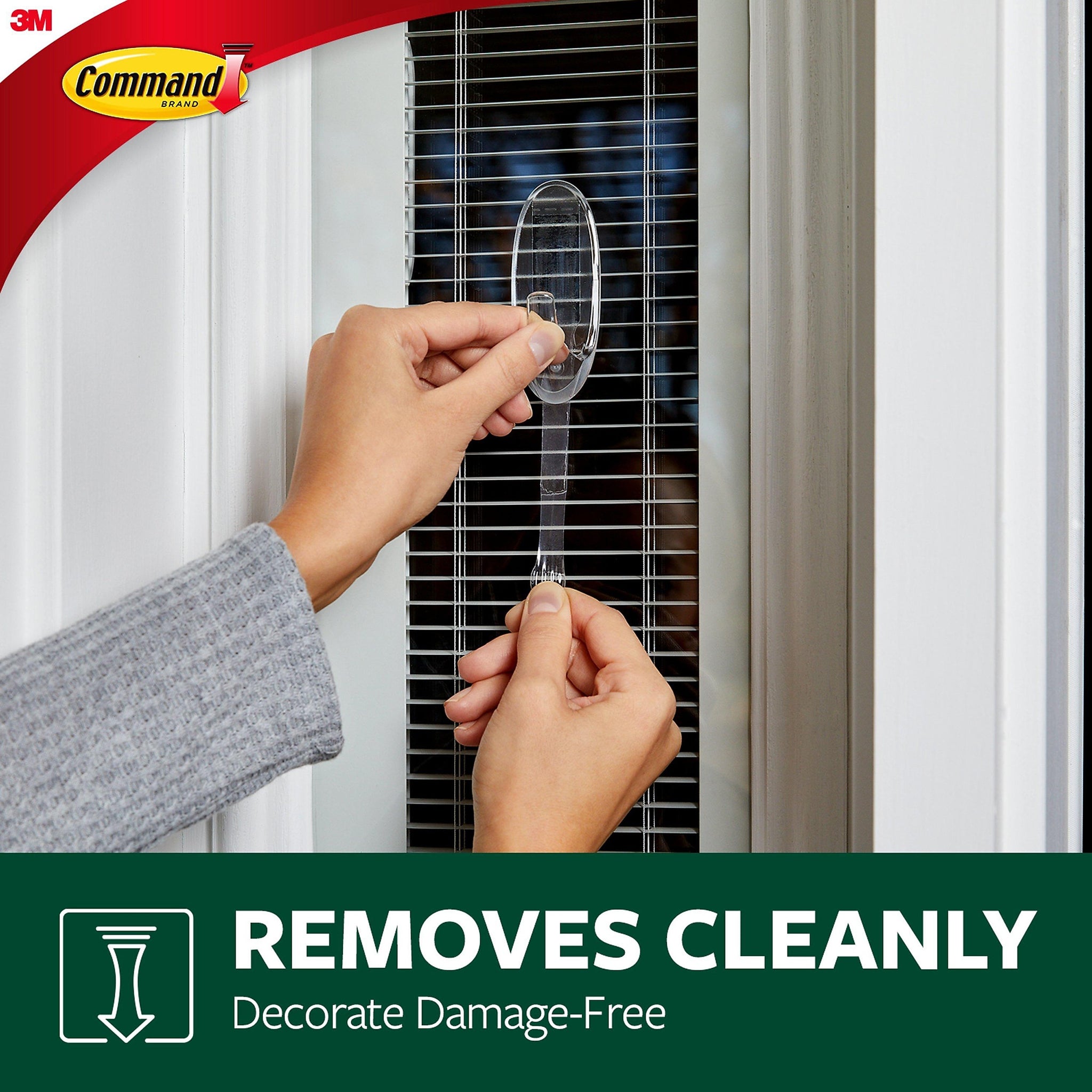 Command Outdoor Large Window Hook, Clear