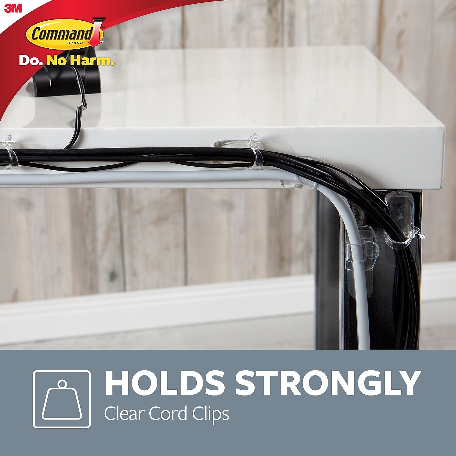 Command™ Round Cord Clips, Clear, 4 Clips