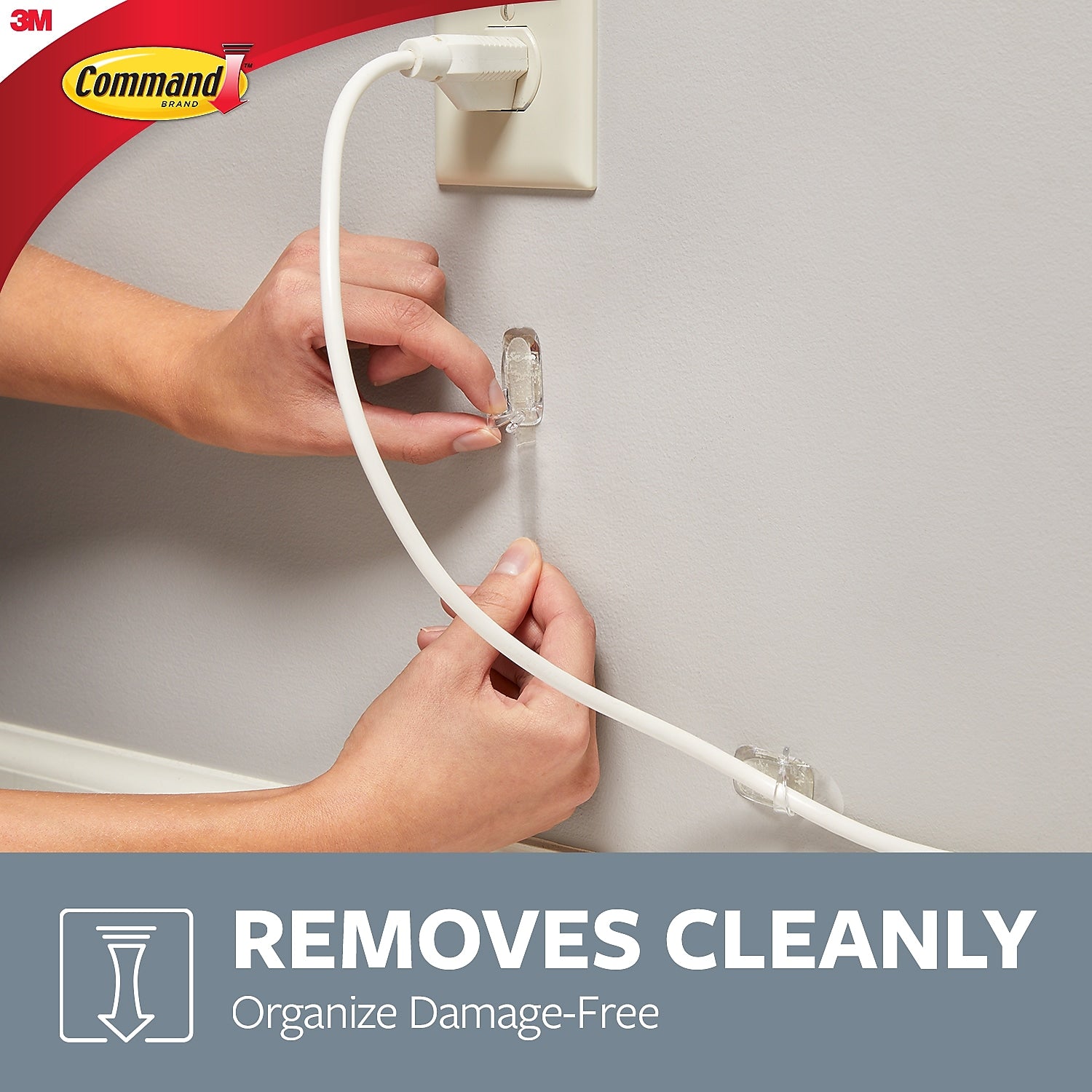 Command™ Round Cord Clips, Clear, 4 Clips