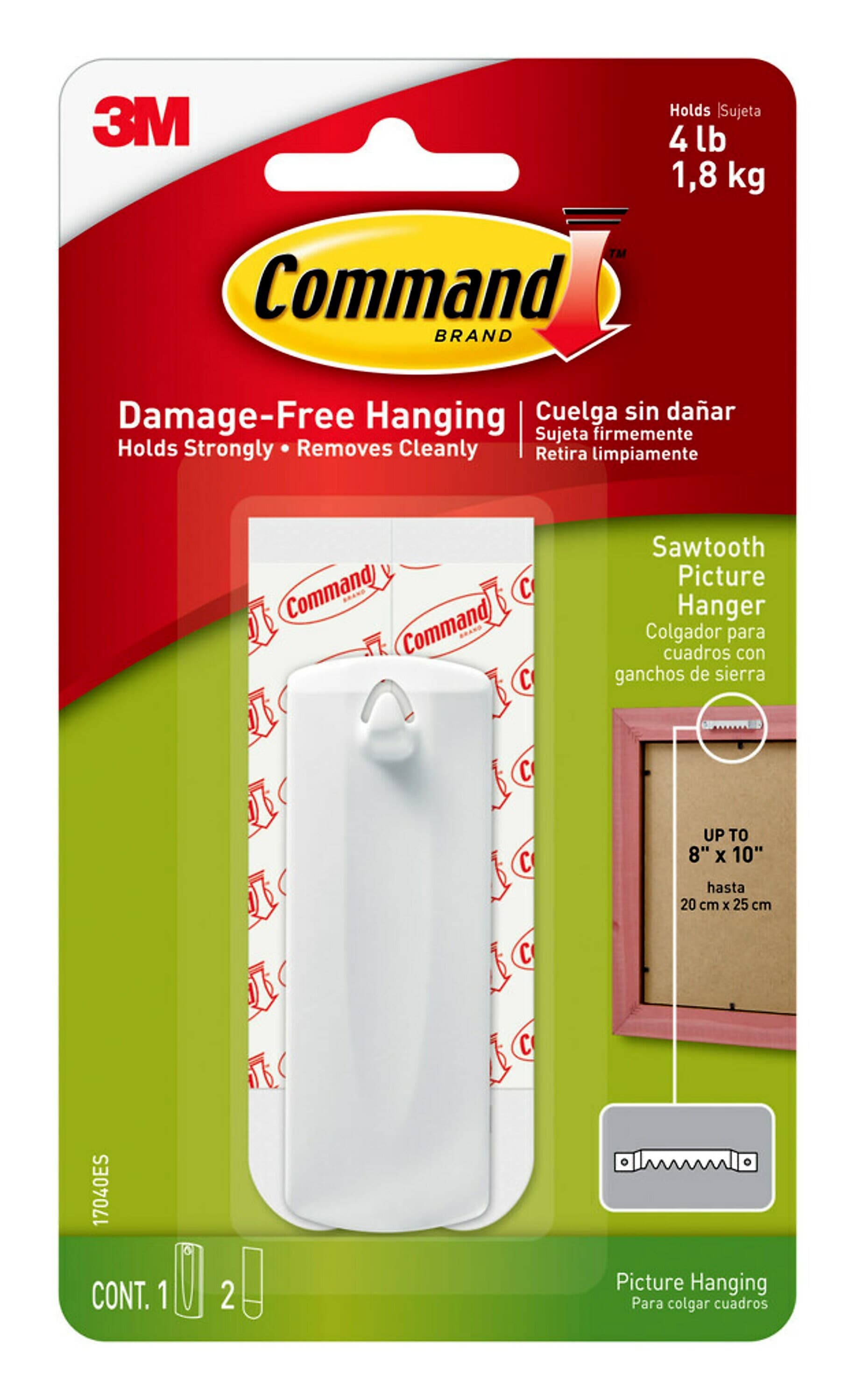 Command Sawtooth Hanger, 4 lb., White