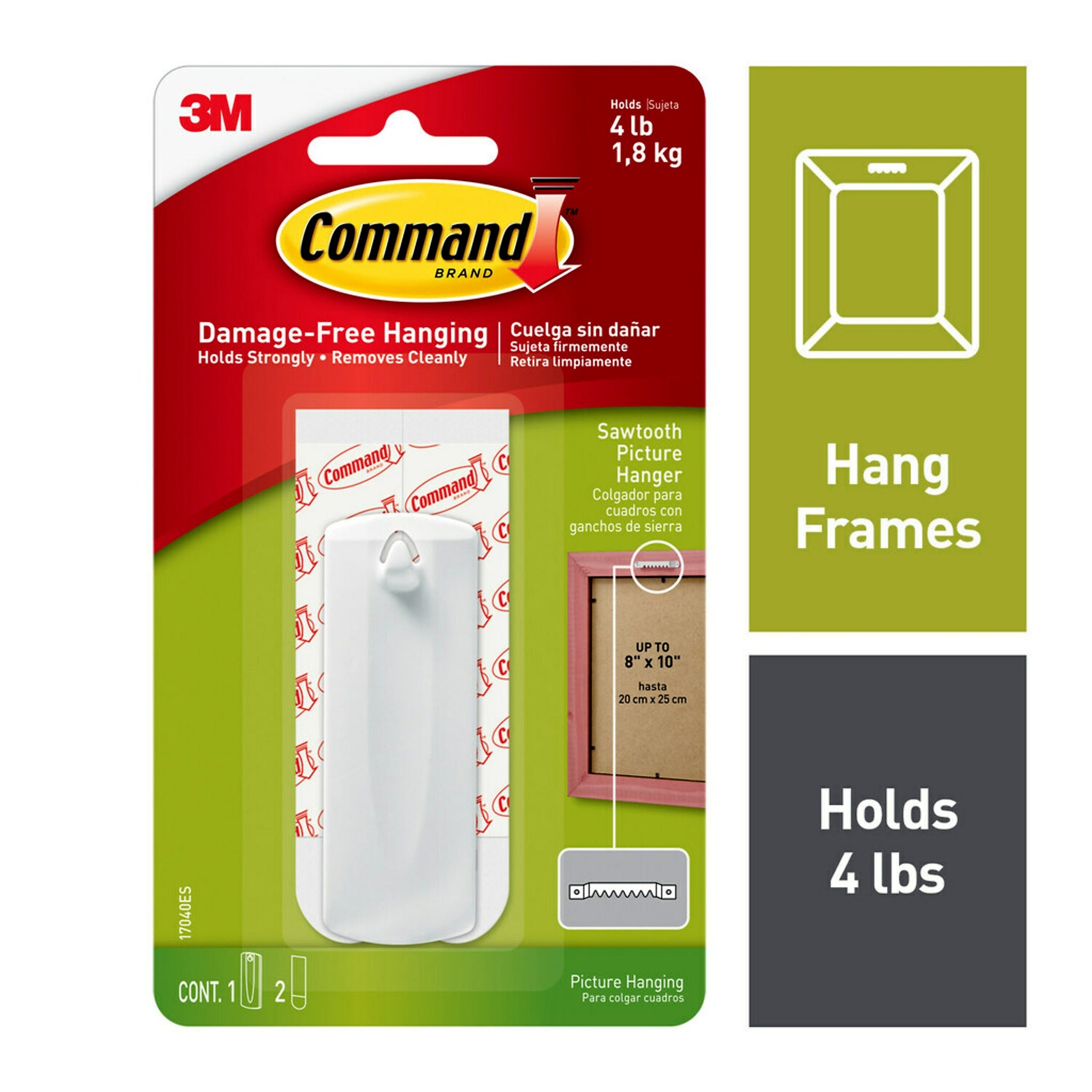 Command Sawtooth Hanger, 4 lb., White