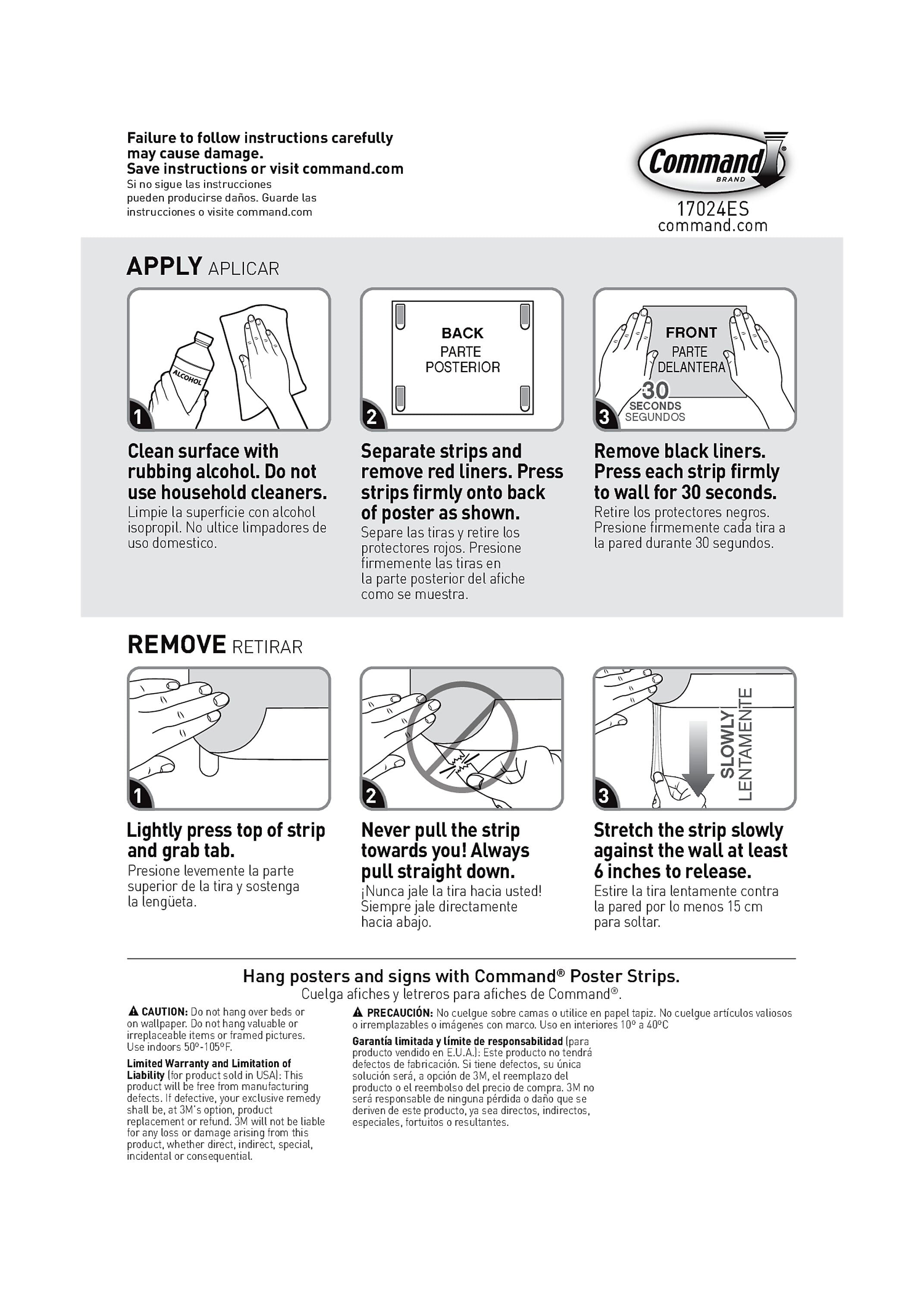 Command™ Small Poster Strips, 104 Strips/Pack