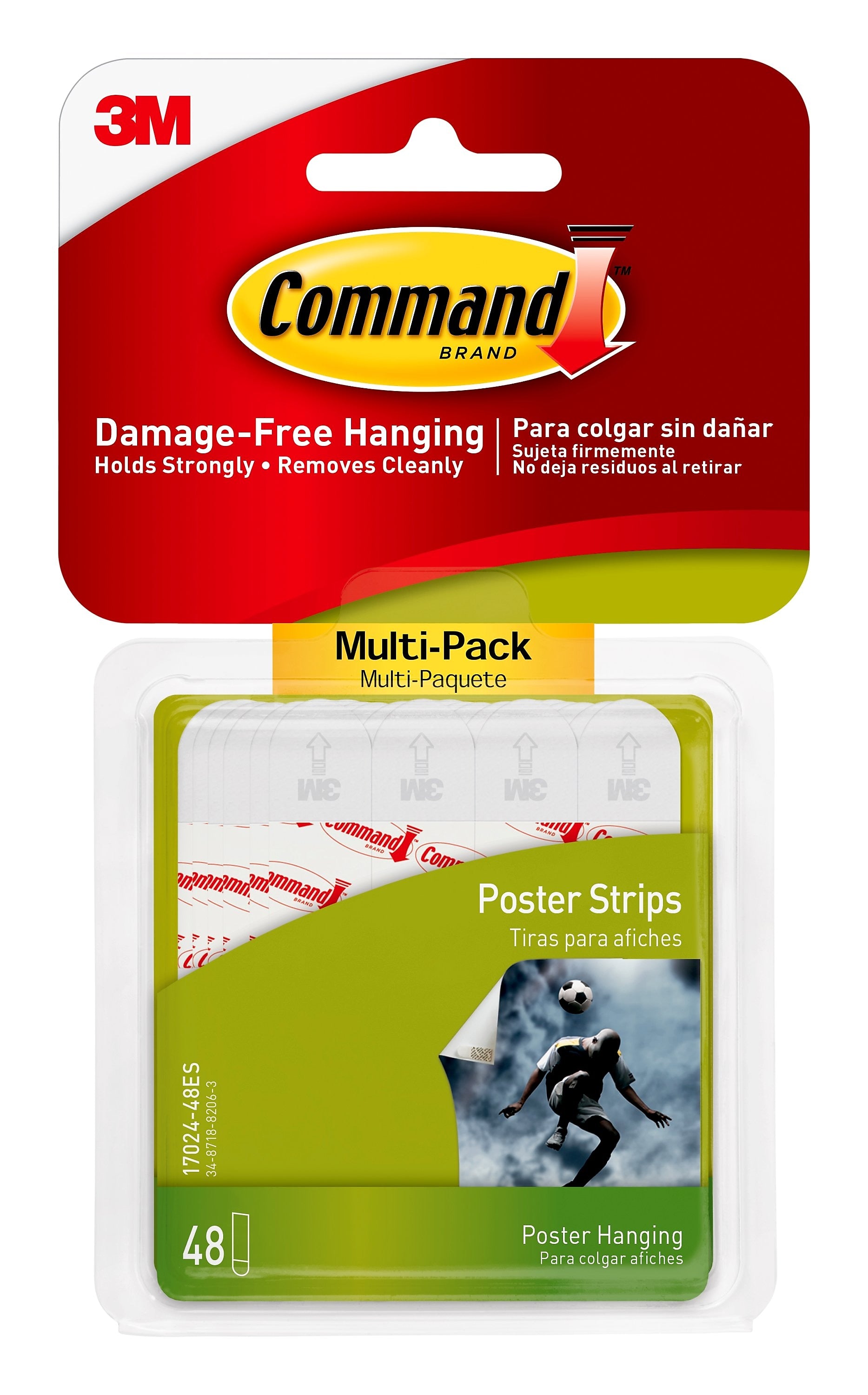 Command Small Poster Strips Multi-Pack, White, 48 Strips/Pack