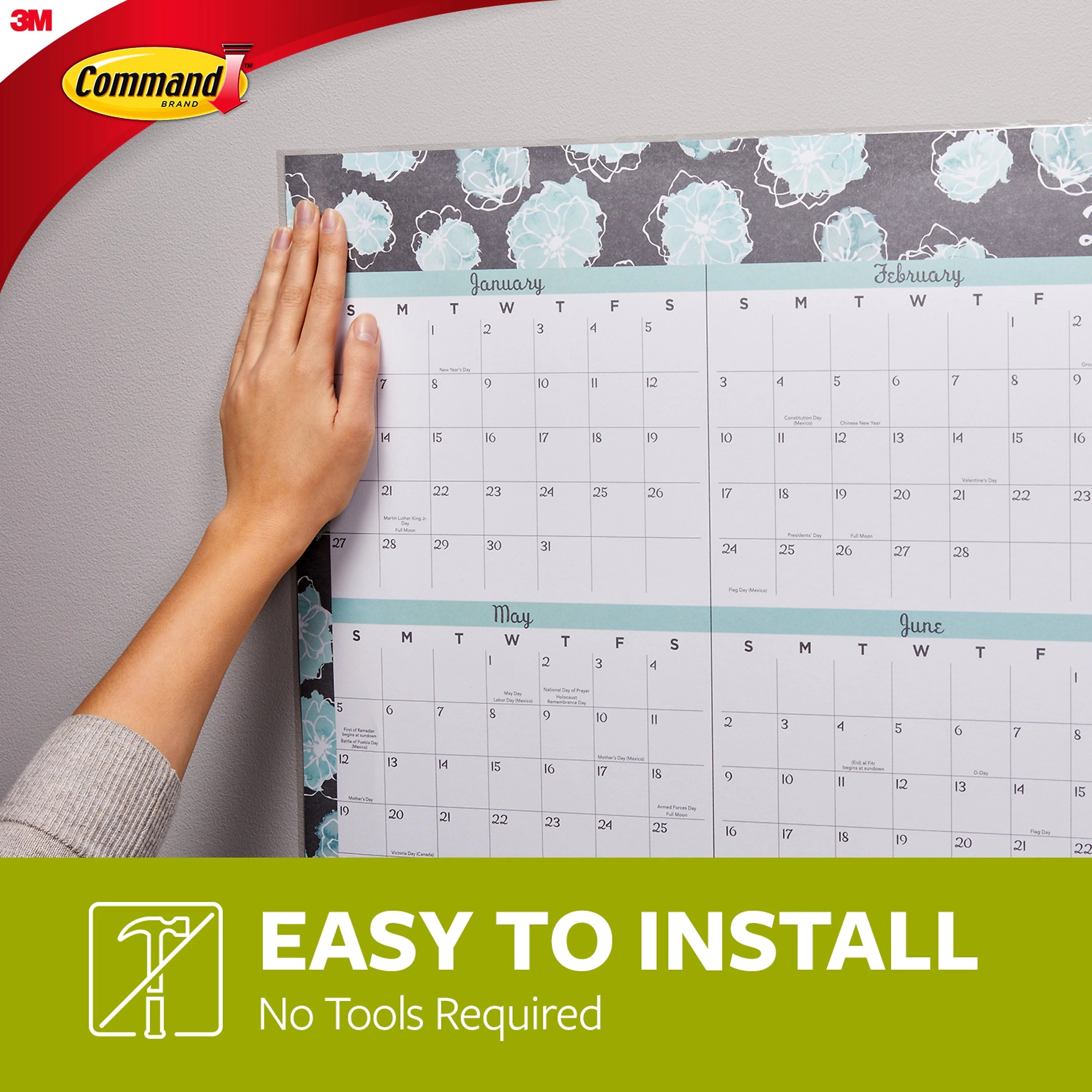 Command Small Poster Strips Multi-Pack, White, 48 Strips/Pack