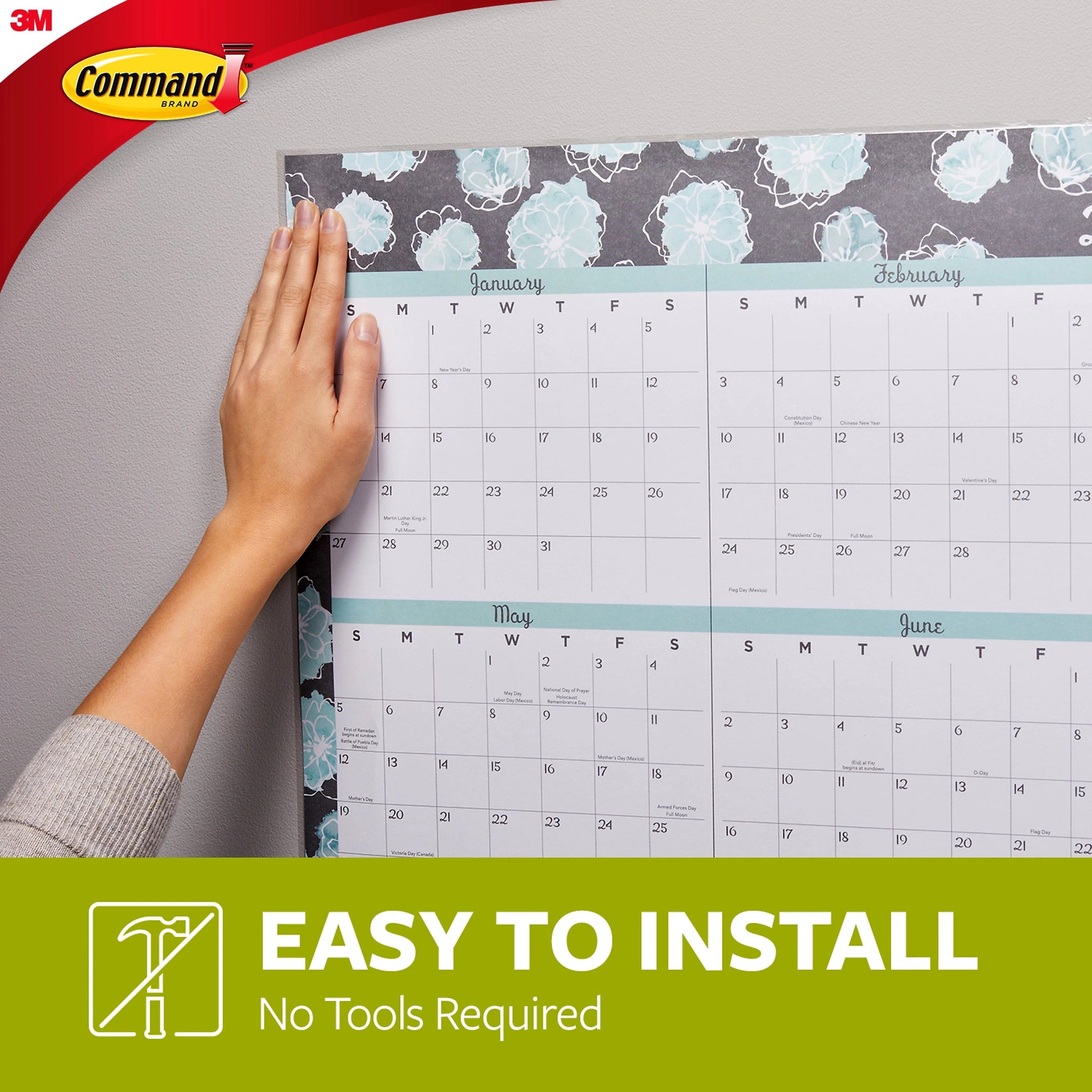 Command Small Poster Strips, White, 4 Strips/Pack, 100 Sets/Pack