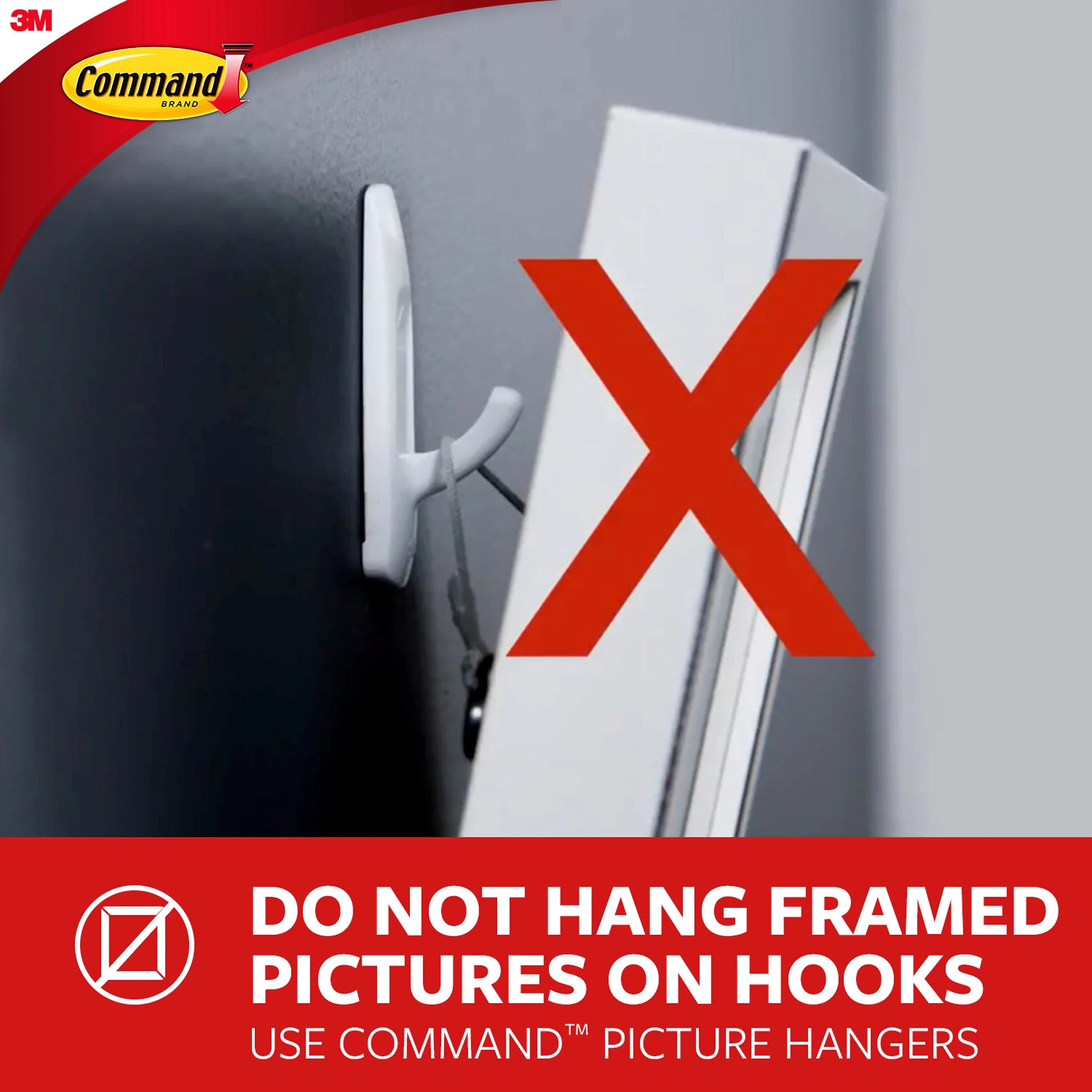 Command™ Small Wire Hook, Clear, 40 Hooks, 48 Strips/Pack