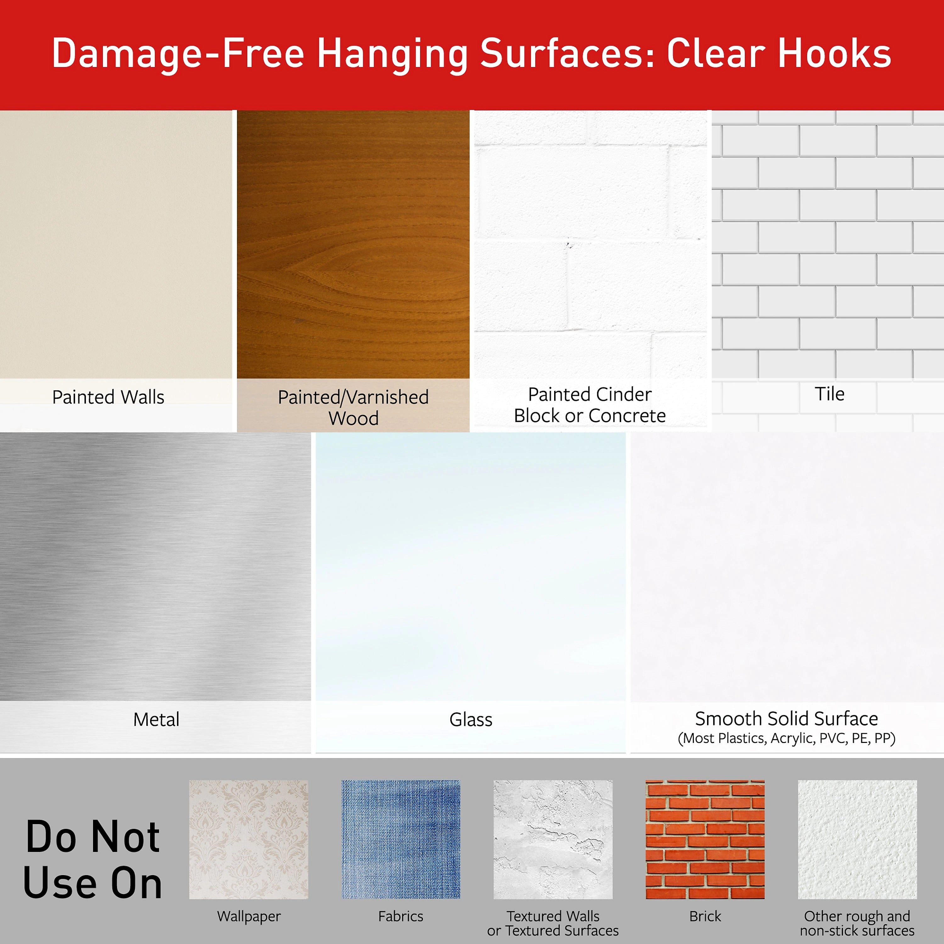 Command™ Small Wire Hook, Clear, 40 Hooks, 48 Strips/Pack
