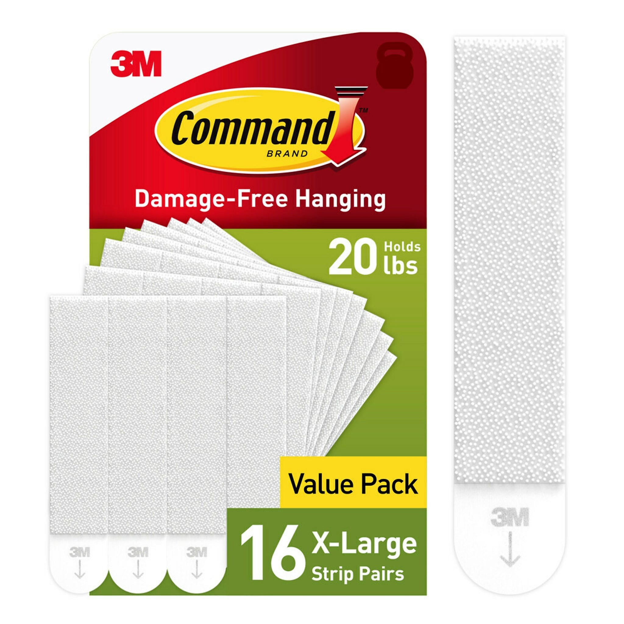 Command X-Large Picture Hanging Strips, White, 16/Pack
