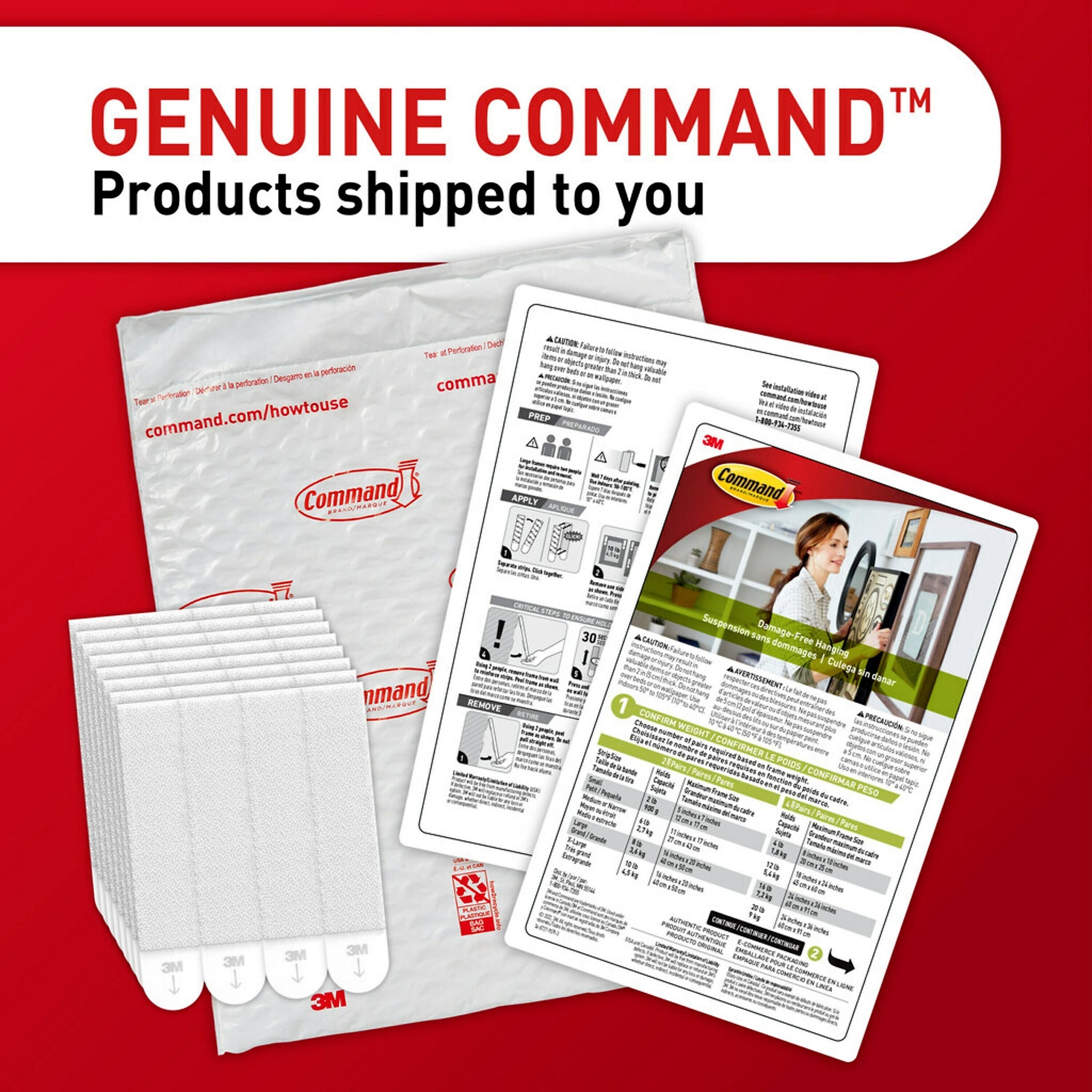 Command X-Large Picture Hanging Strips, White, 16/Pack