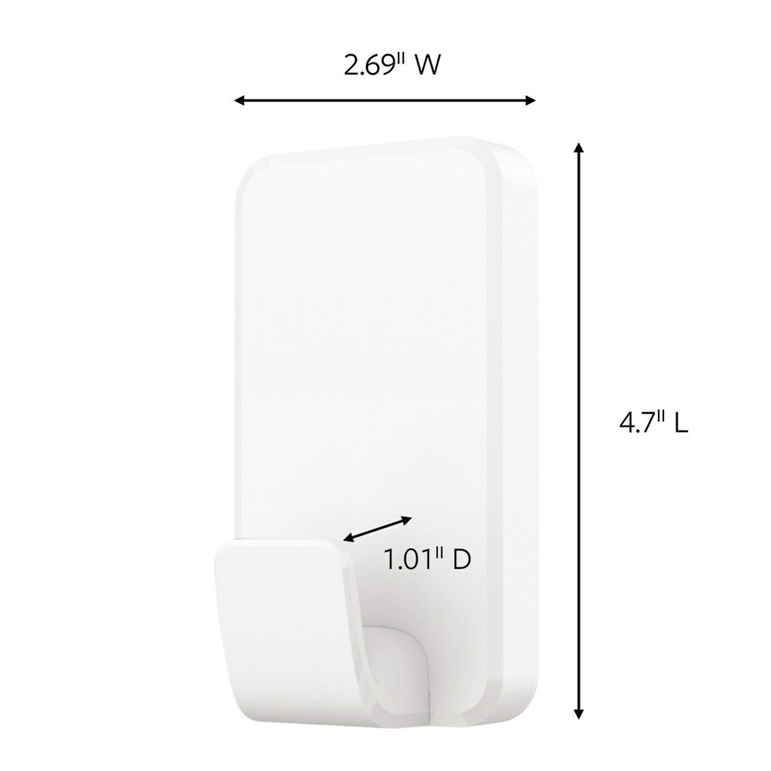 Command X-Large Utility Hooks, White, 2/Pack