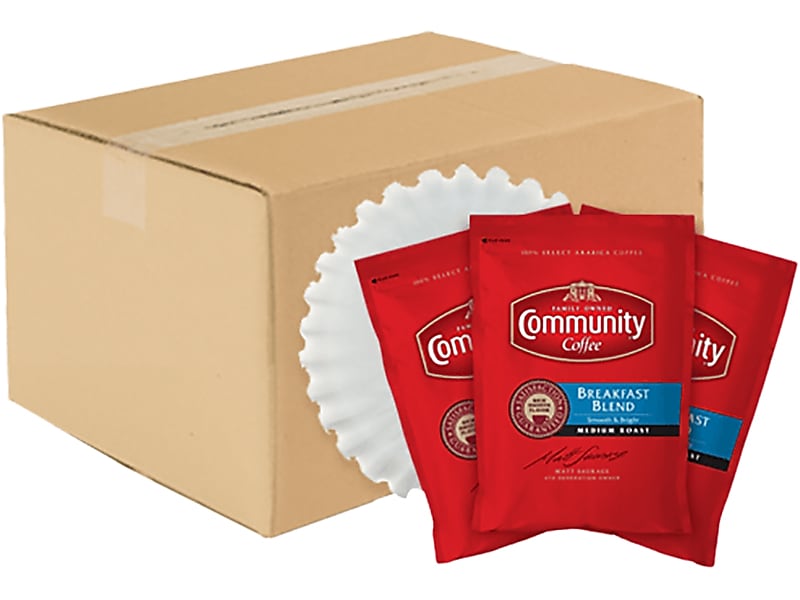 Community Coffee Breakfast Blend Ground Coffee, Medium Roast, 40/Carton