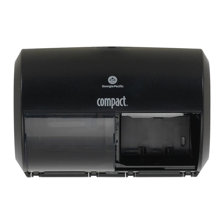 Compact 2-Roll Side-by-Side Coreless Toilet Paper Dispenser by GP PRO, Black