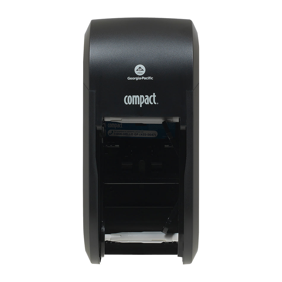 Compact® 2-Roll Vertical Coreless Toilet Paper Dispenser by GP PRO, Black