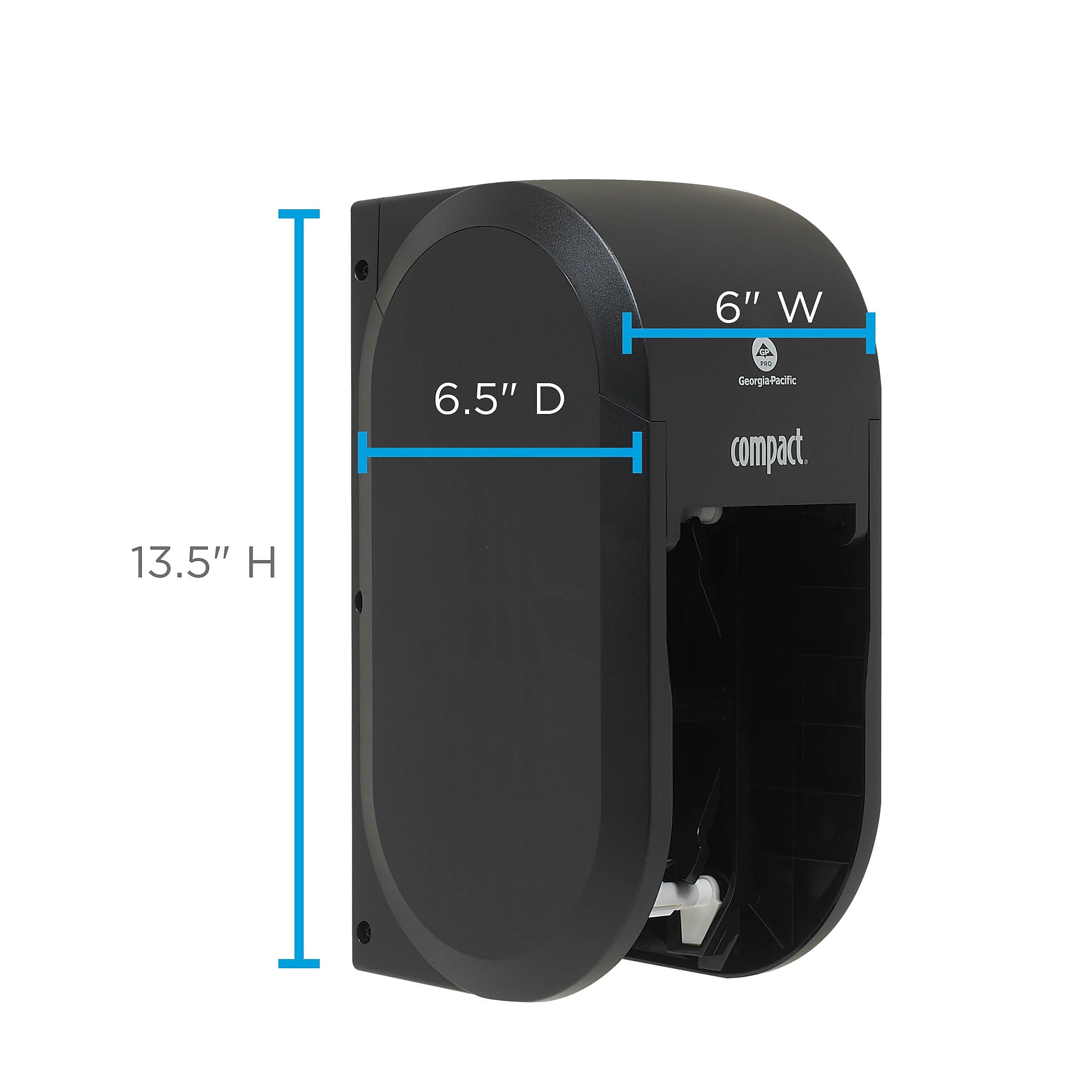 Compact® 2-Roll Vertical Coreless Toilet Paper Dispenser by GP PRO, Black