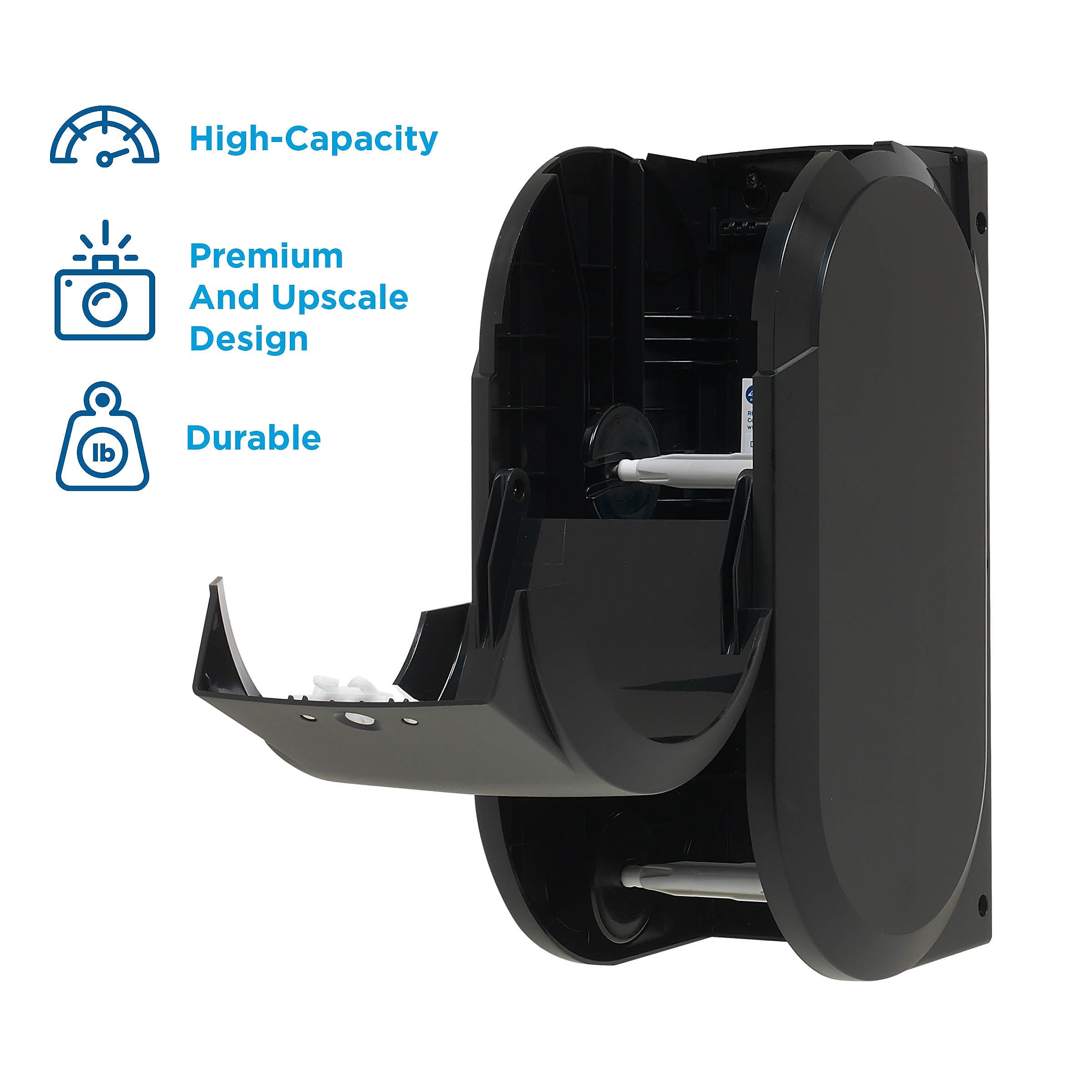 Compact® 2-Roll Vertical Coreless Toilet Paper Dispenser by GP PRO, Black