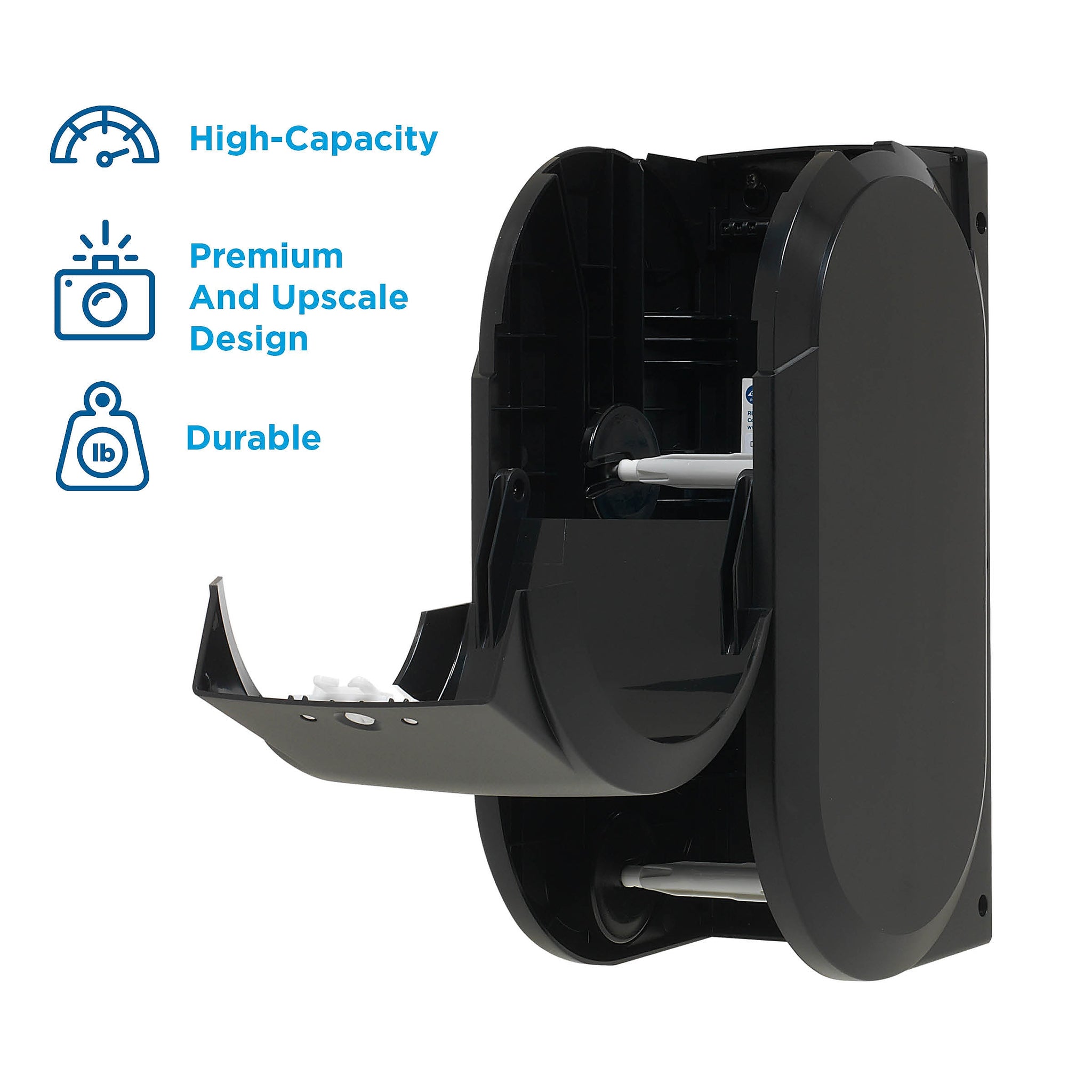 Compact® 2-Roll Vertical Coreless Toilet Paper Dispenser by GP PRO, Black