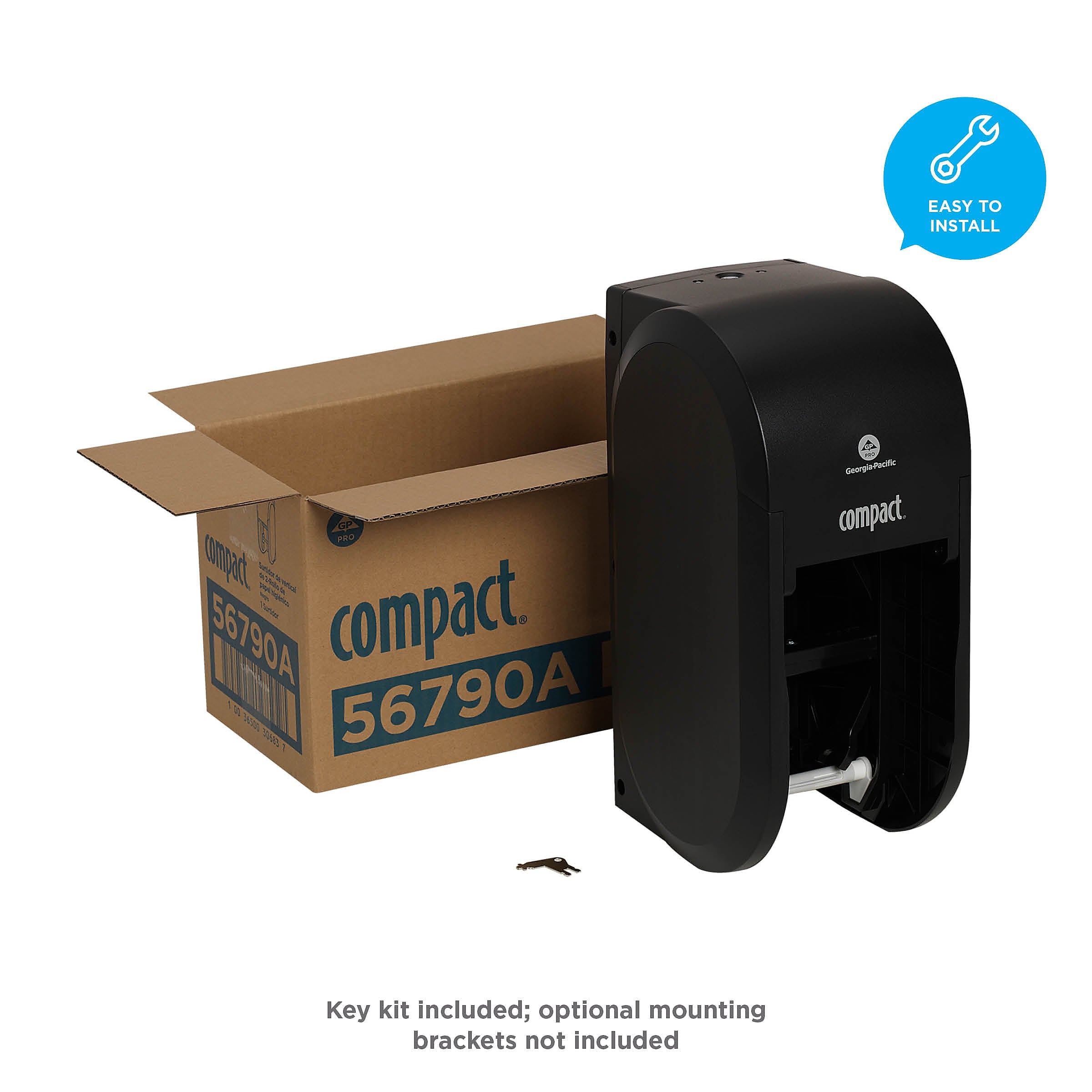 Compact® 2-Roll Vertical Coreless Toilet Paper Dispenser by GP PRO, Black