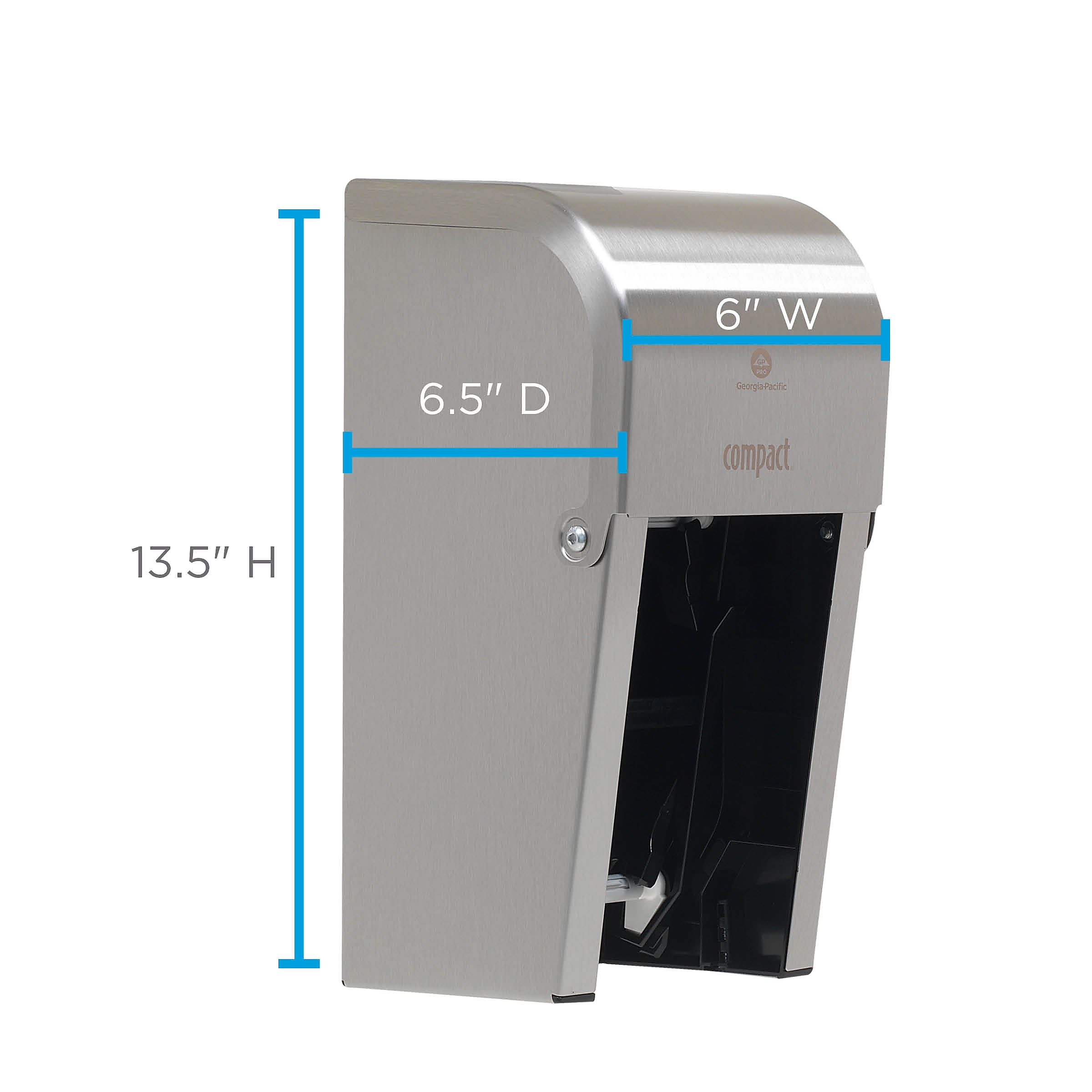 Compact 2-Roll Vertical Coreless Toilet Paper Dispenser by GP PRO, Stainless
