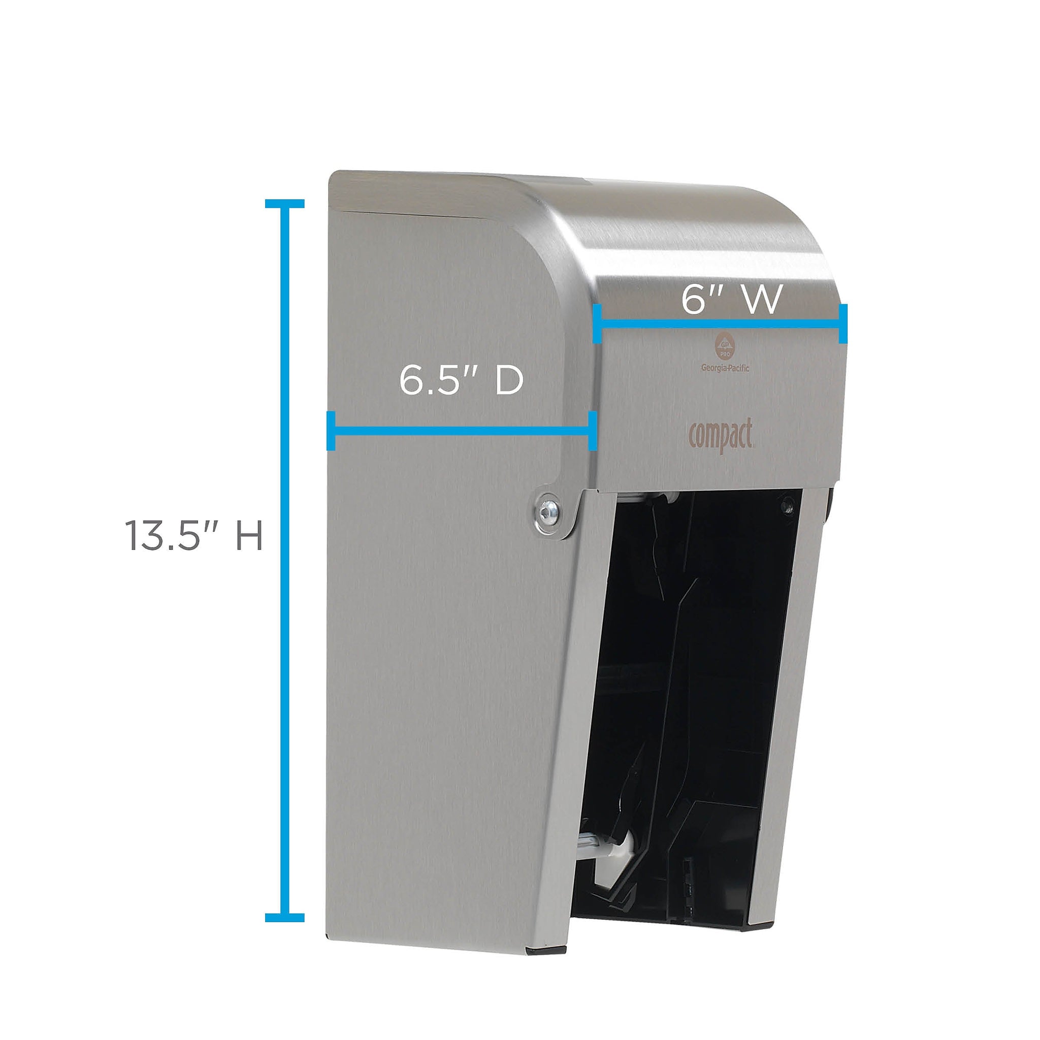 Compact 2-Roll Vertical Coreless Toilet Paper Dispenser by GP PRO, Stainless