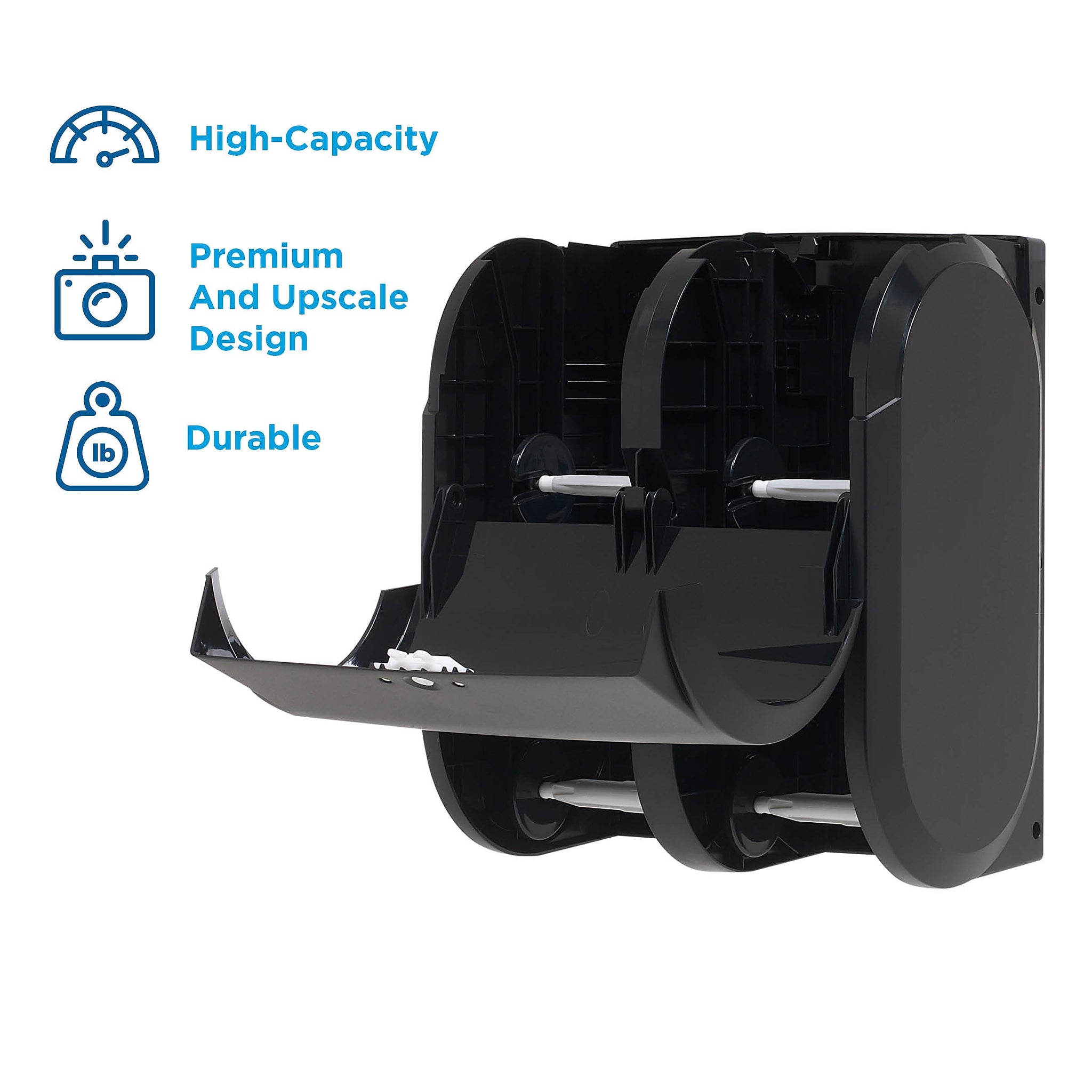 Compact® 4-Roll Quad Coreless Toilet Paper Dispenser by GP PRO, Black, 11.750