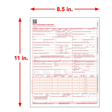 ComplyRight CMS-1500 Health Insurance Claim Forms , 8-1/2" x 11", Box of 1,000