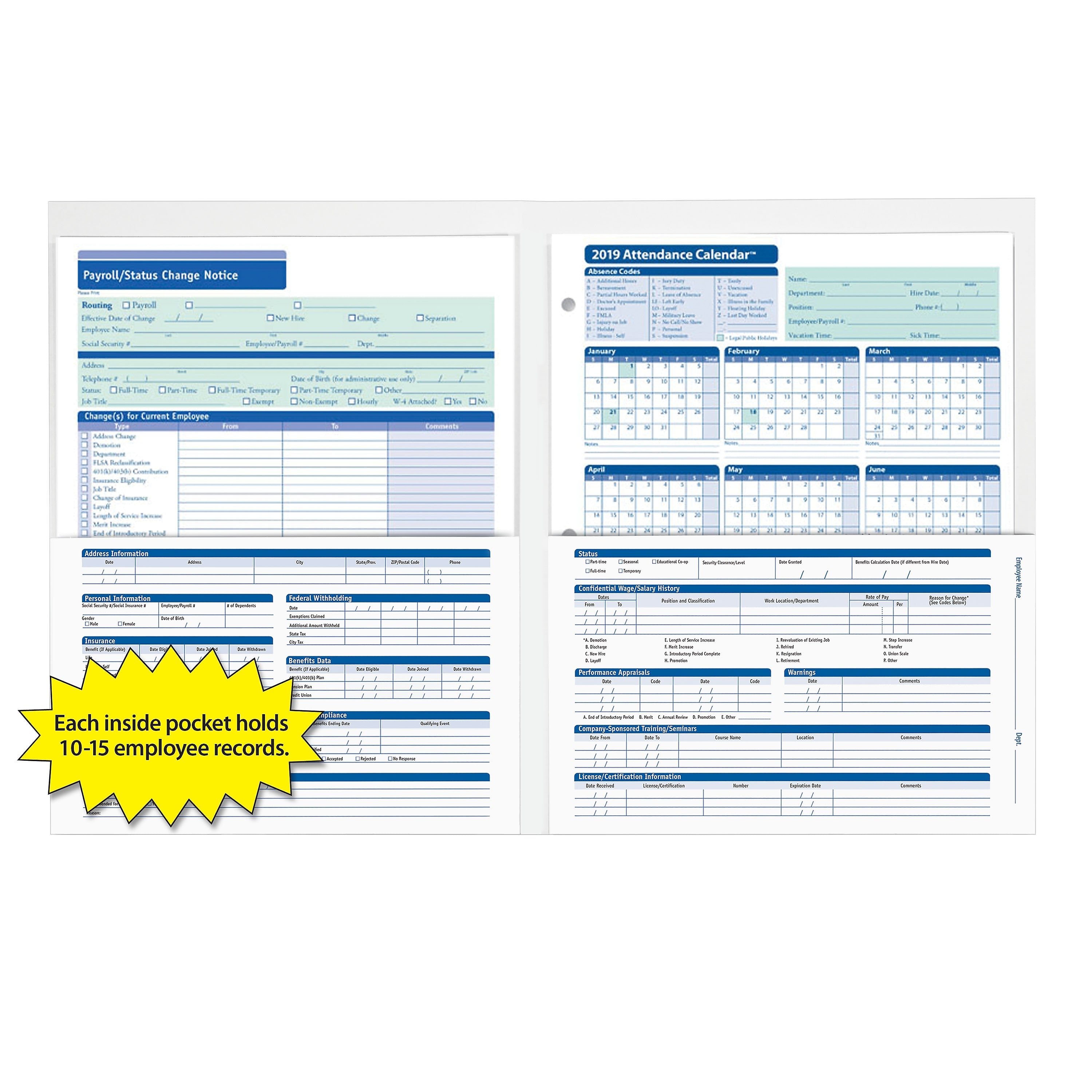 ComplyRight Concealed Cover Confidential Employee Record Folder, Pack of 25