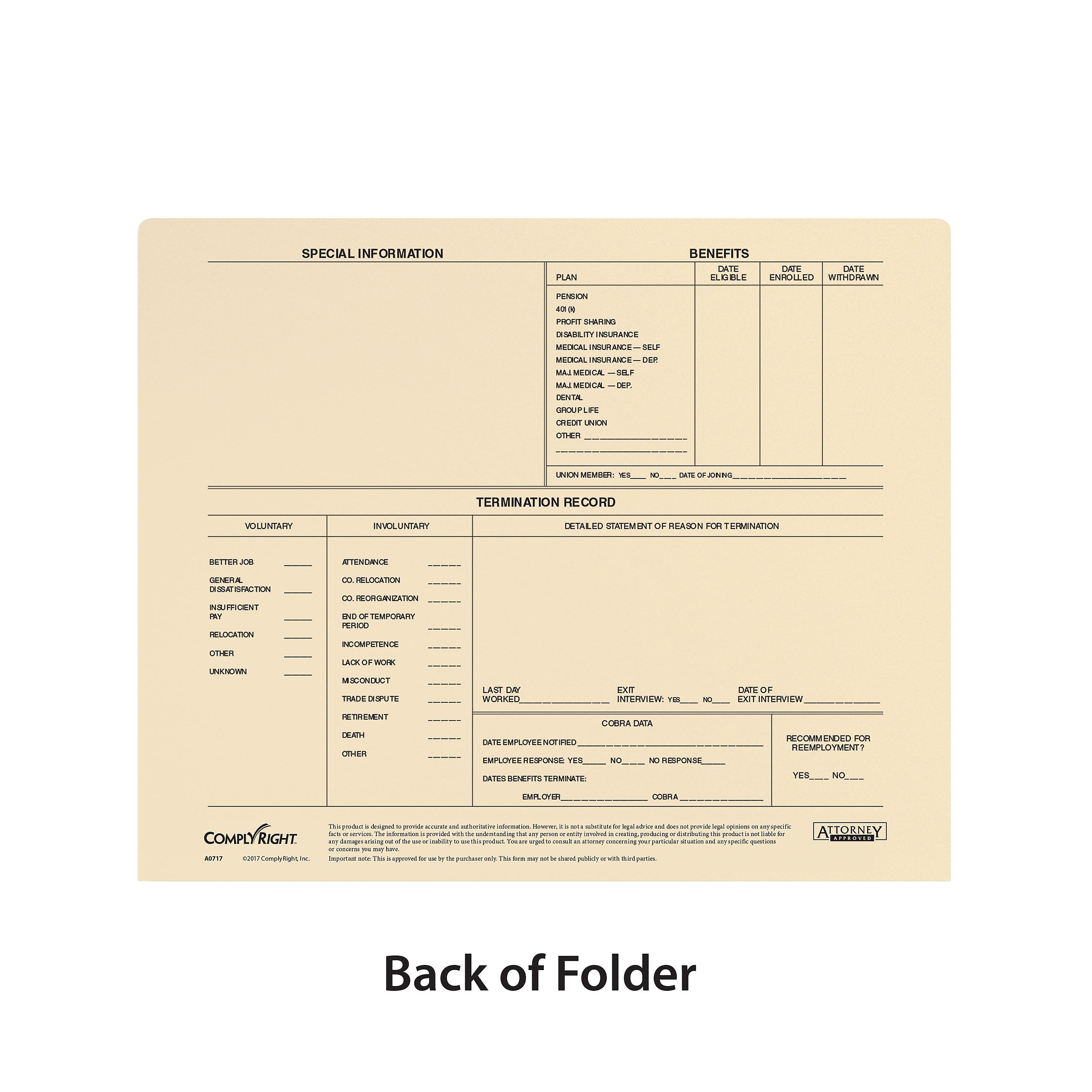 ComplyRight Employee Personnel Envelo - File