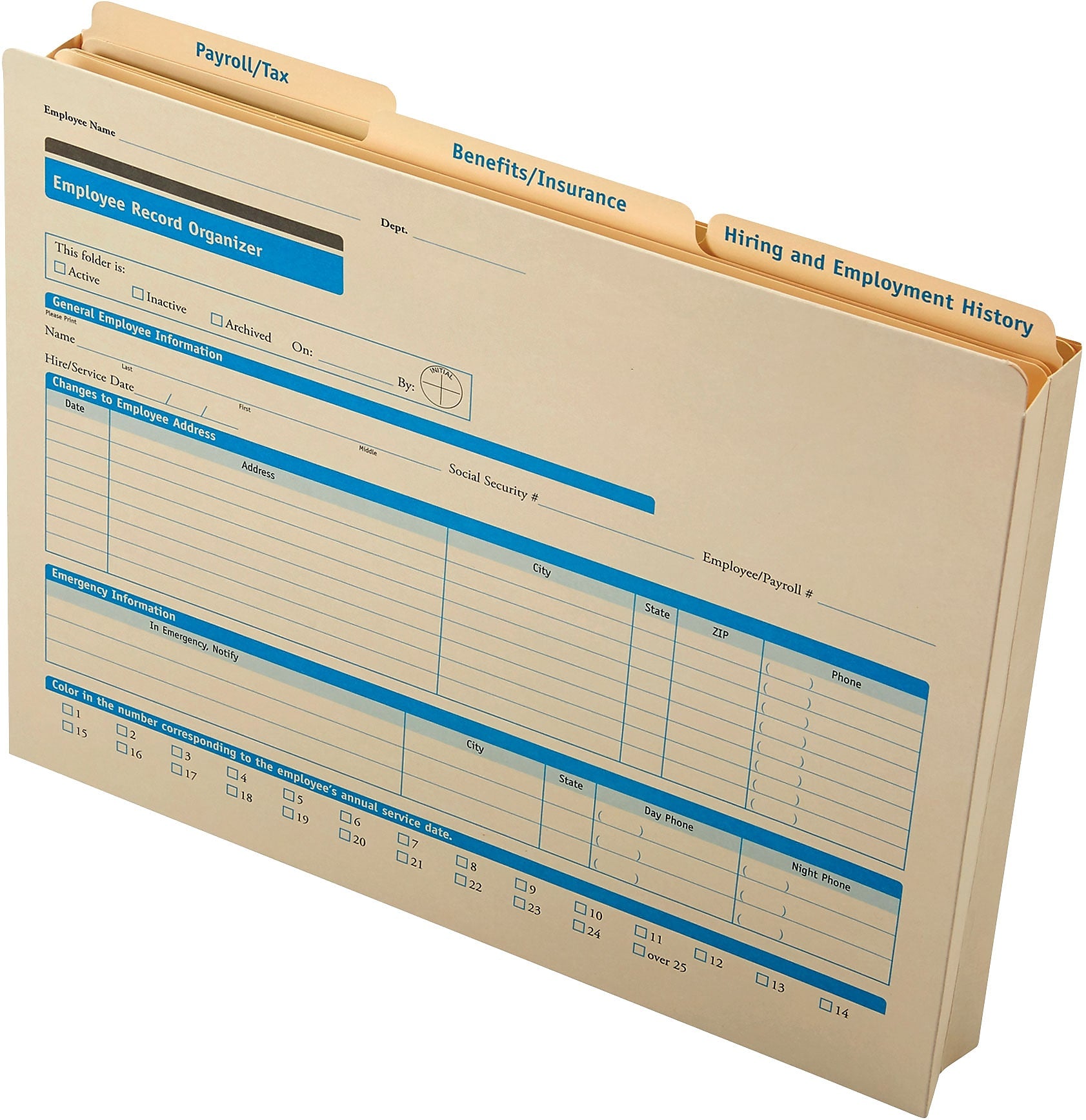 ComplyRight Employee Record Organizer for Small Business, 3-Folder Set