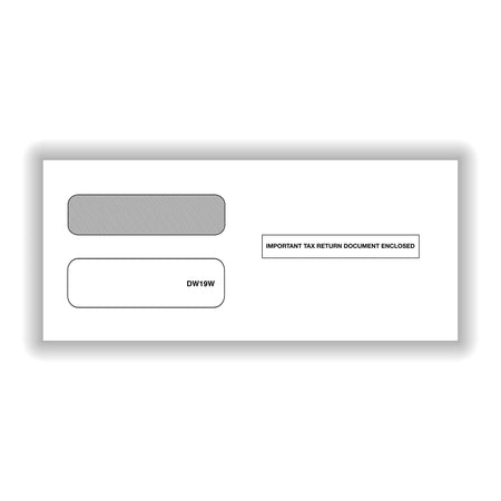 ComplyRight Moistenable Glue Security Tinted Double-Window Tax Envelopes, 3 7/8" x 8 3/8", 50/Pack