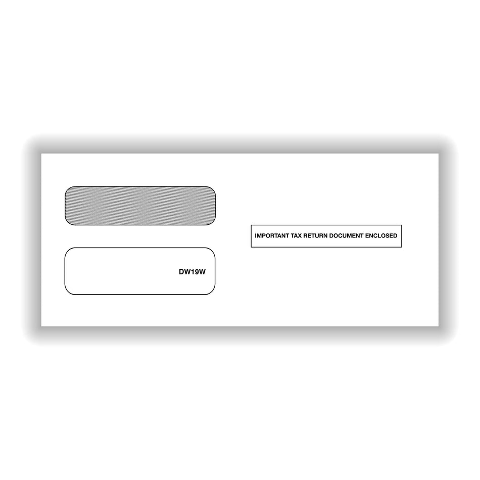 ComplyRight Moistenable Glue Security Tinted Double-Window Tax Envelopes, 3 7/8" x 8 3/8", 50/Pack