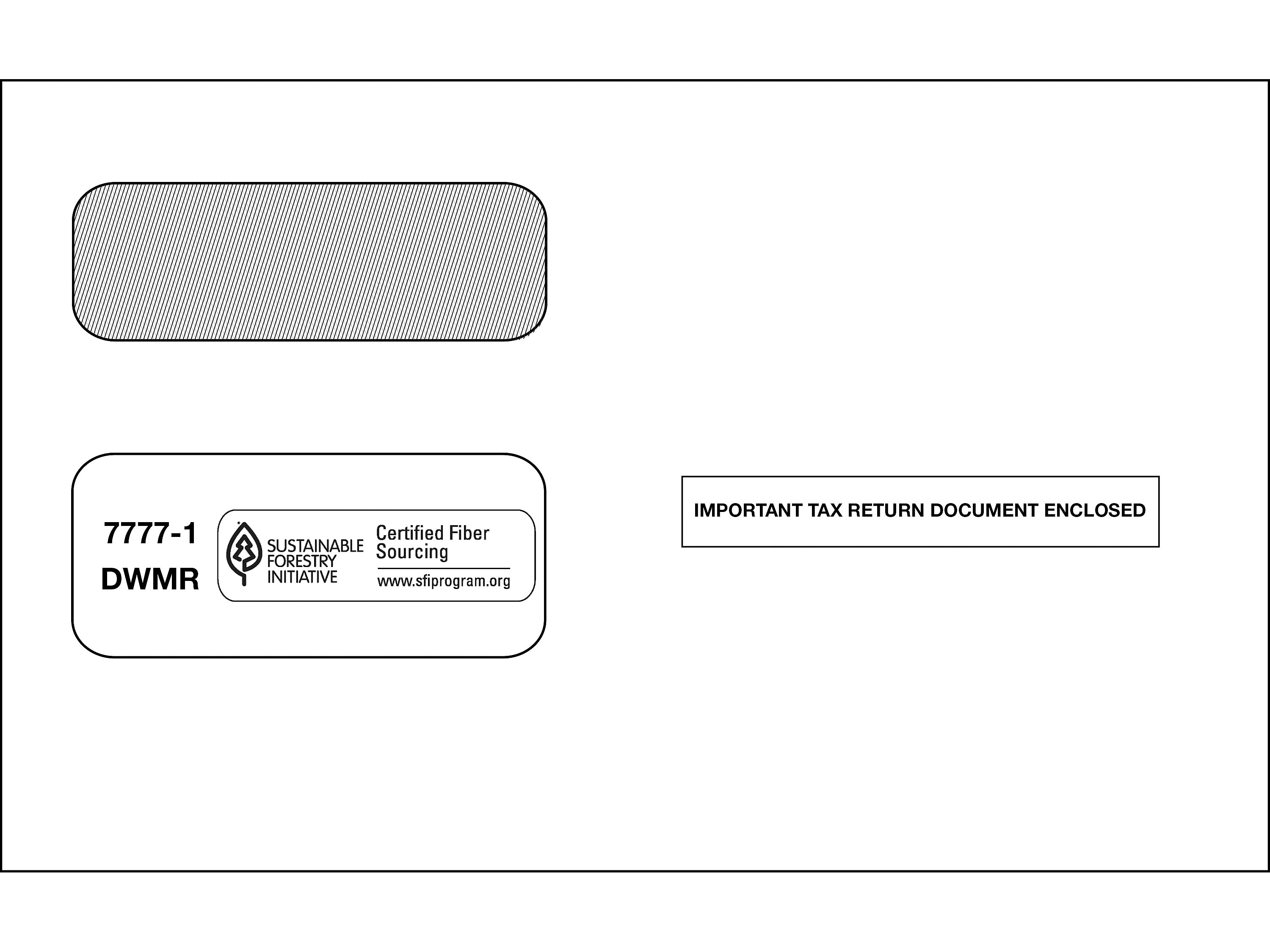 ComplyRight Moistenable Glue Security Tinted Double-Window Tax Envelopes, 5 5/8" x 9", 50/Pack